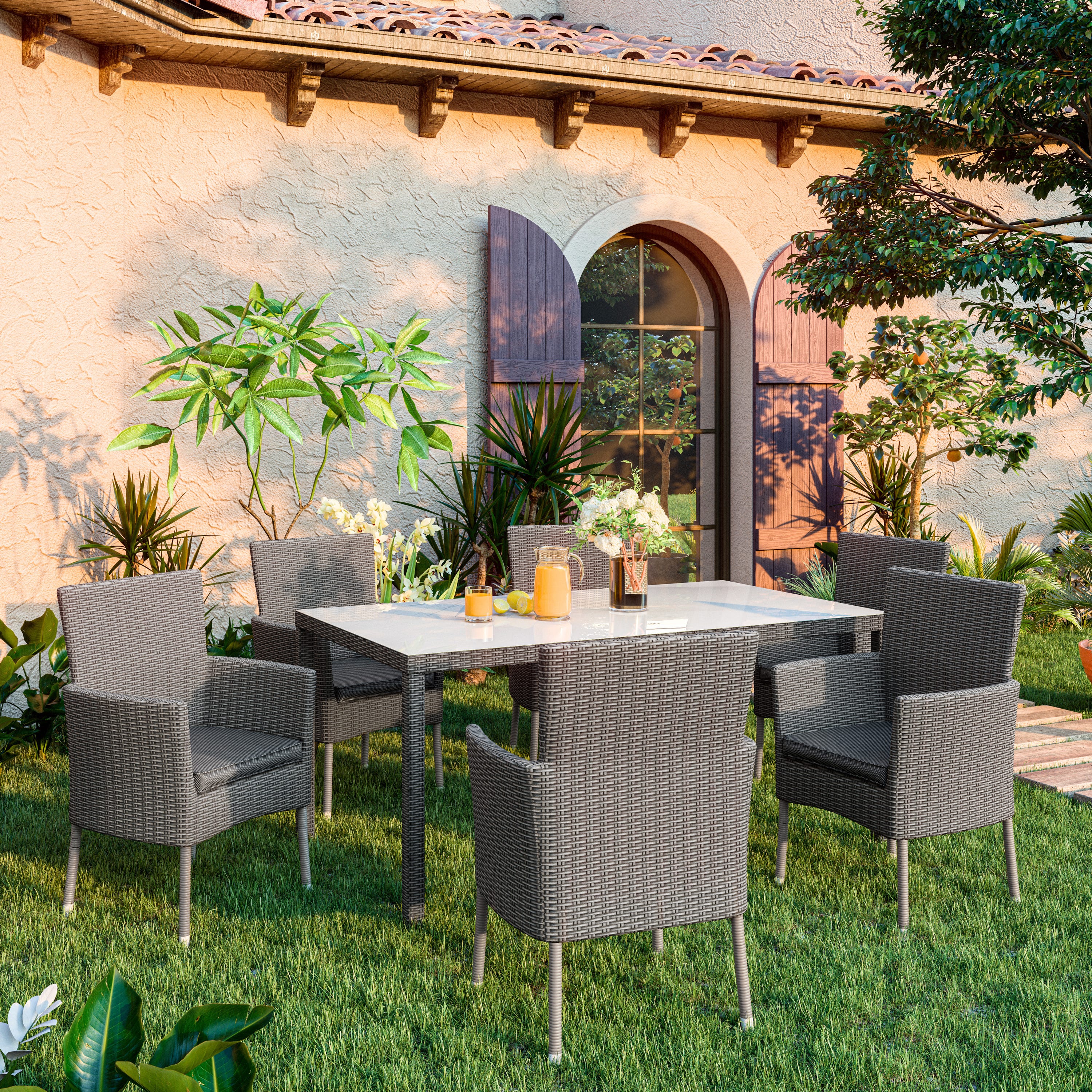 El set ideal para terrazas, con mesa extensible - Muebles Jardín