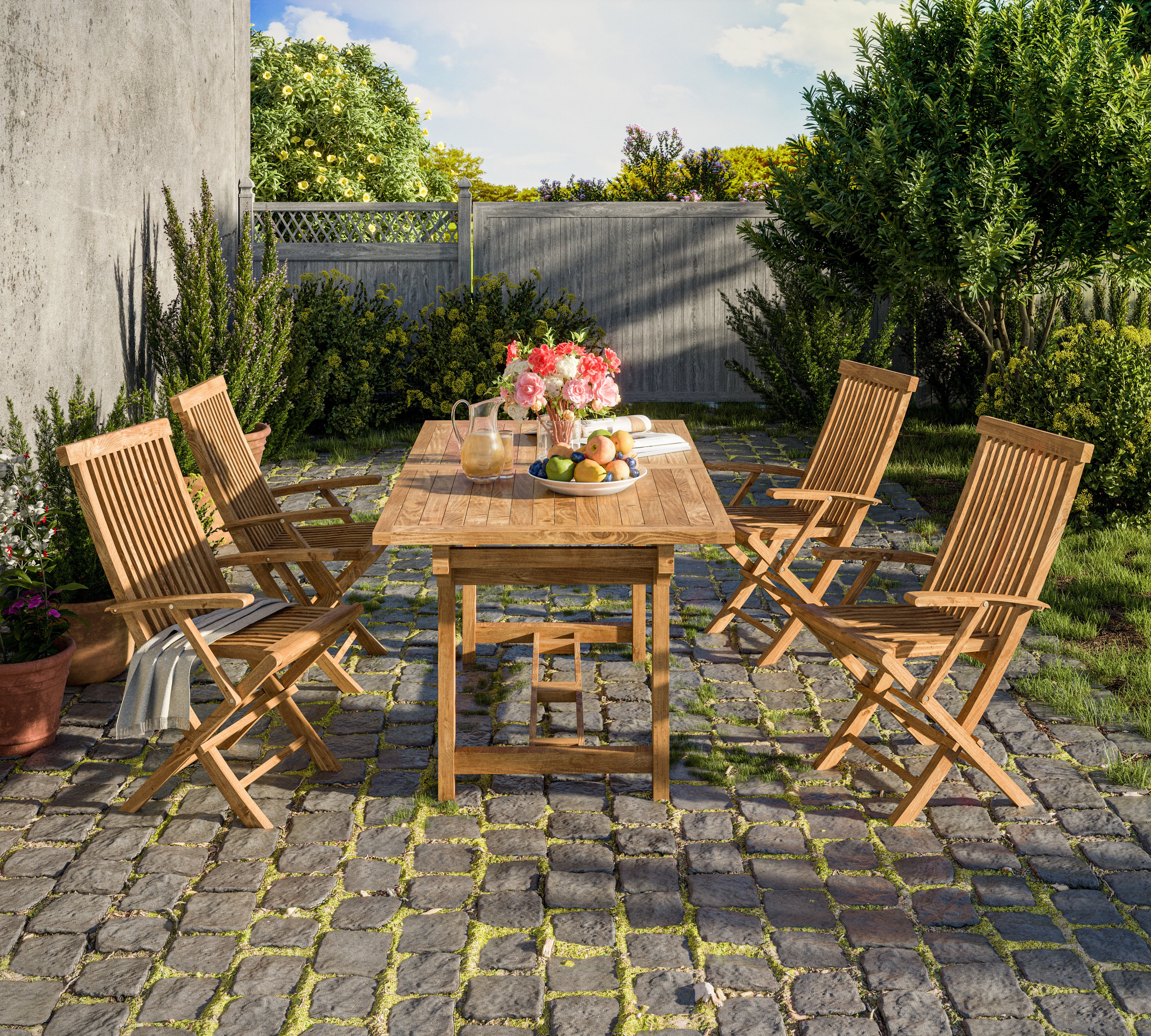 Conjunto de mesa y 6 sillas para jardín o terraza. Mesa Faro exterior