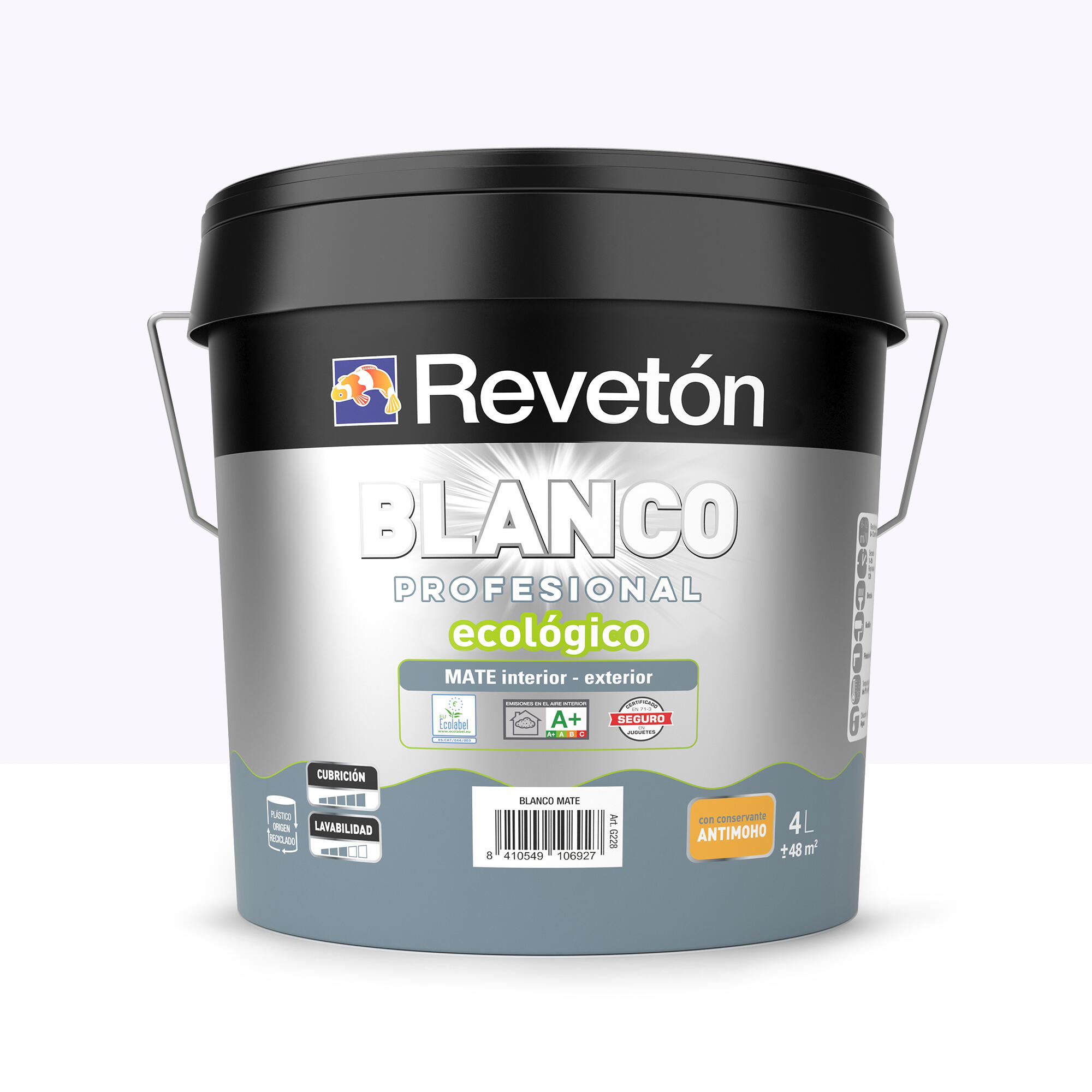 Pintura interior mate reveton pro 4l 0507-r40b lila rosáceo muy luminoso