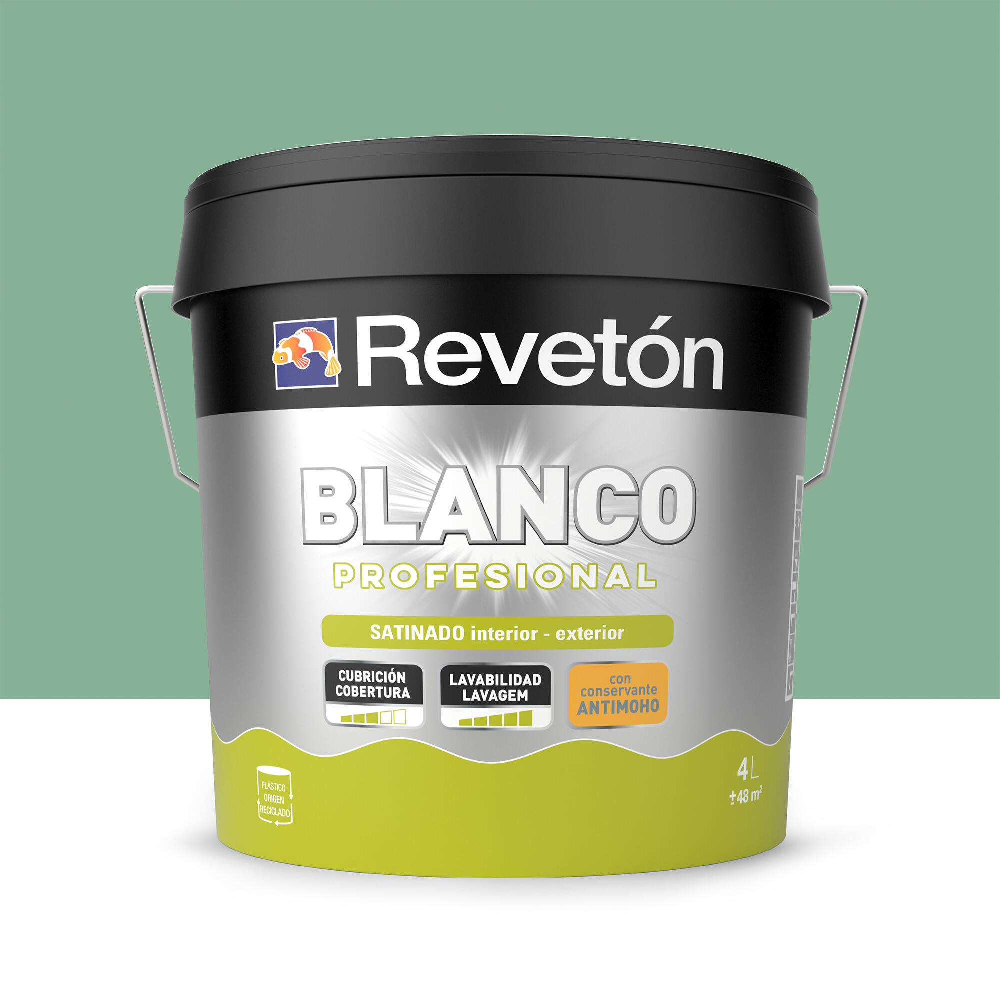 Pintura interior satinado reveton pro 4l 3020-g10y verde oliva empolvado