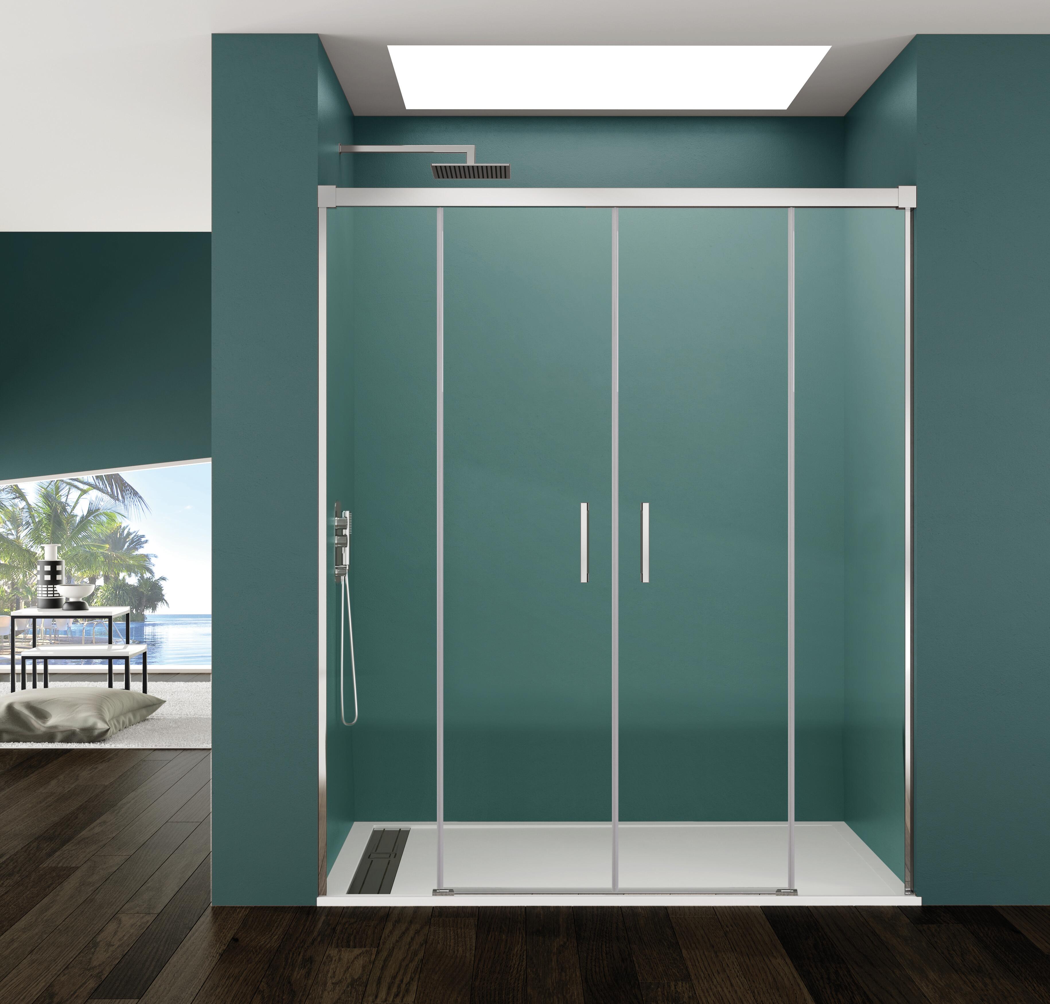 Mampara corredera bass transparente cromado 6mm (172-182)x195cm de la marca GME