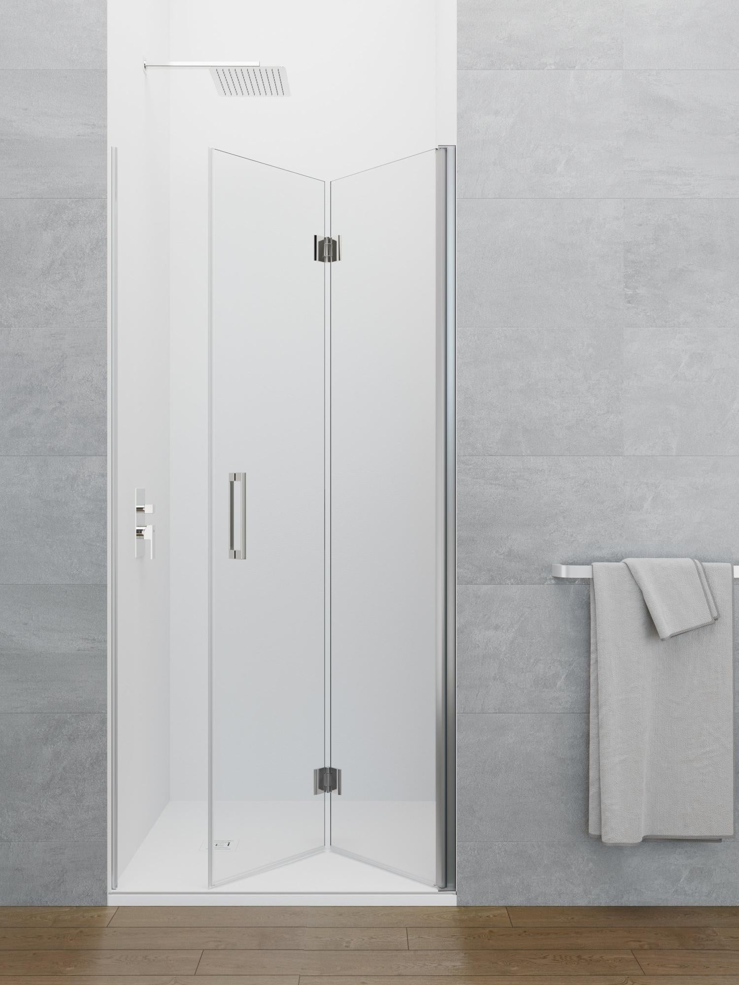 Mampara plegable fold c1 transparente cromado 6mm (92.5-94)x195cm de la marca GME