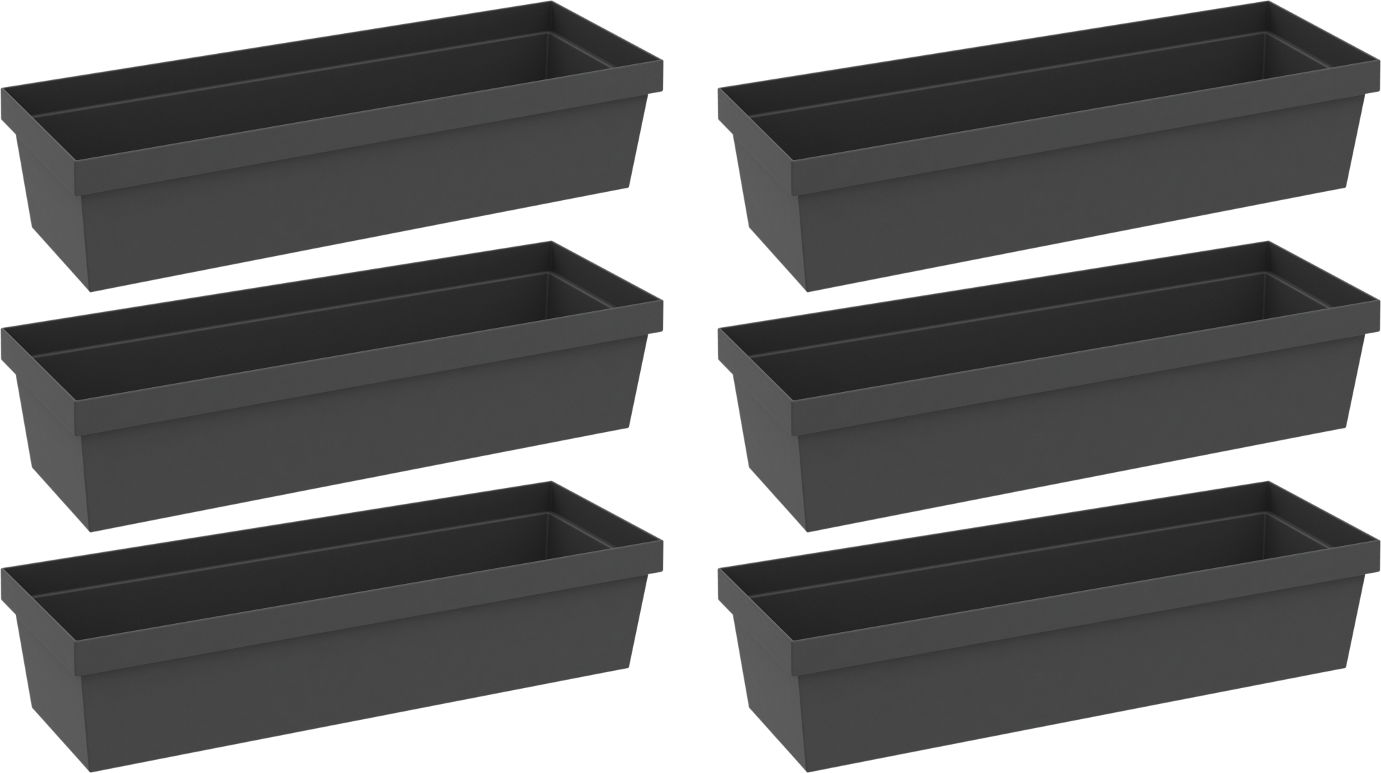 Set de 6 porta utensilios para cajón de cocina delinia id gris 10x6,7x30 cm