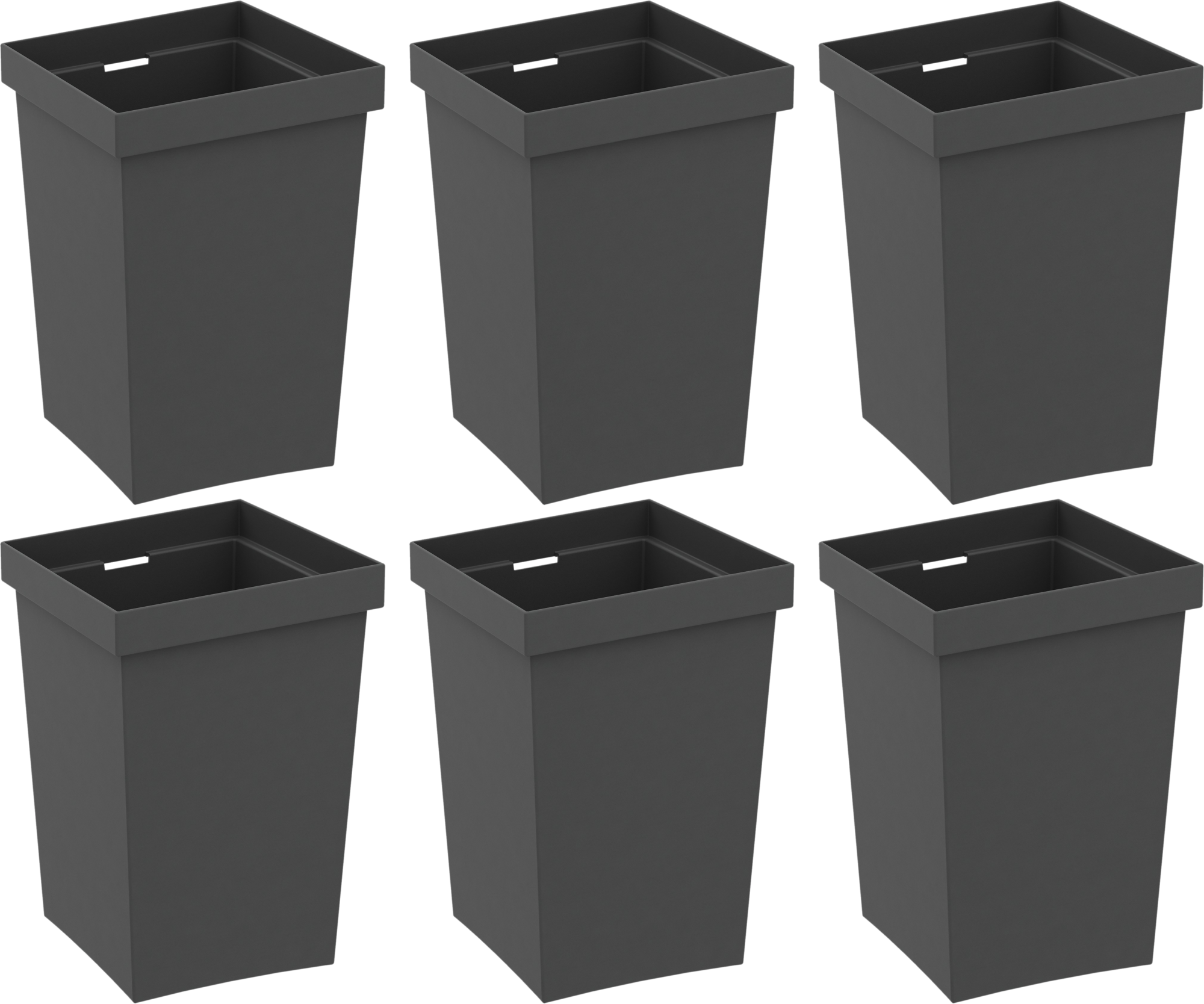Set de 6 porta utensilios para estante de cocina delinia id gris 10x14,7x10 cm