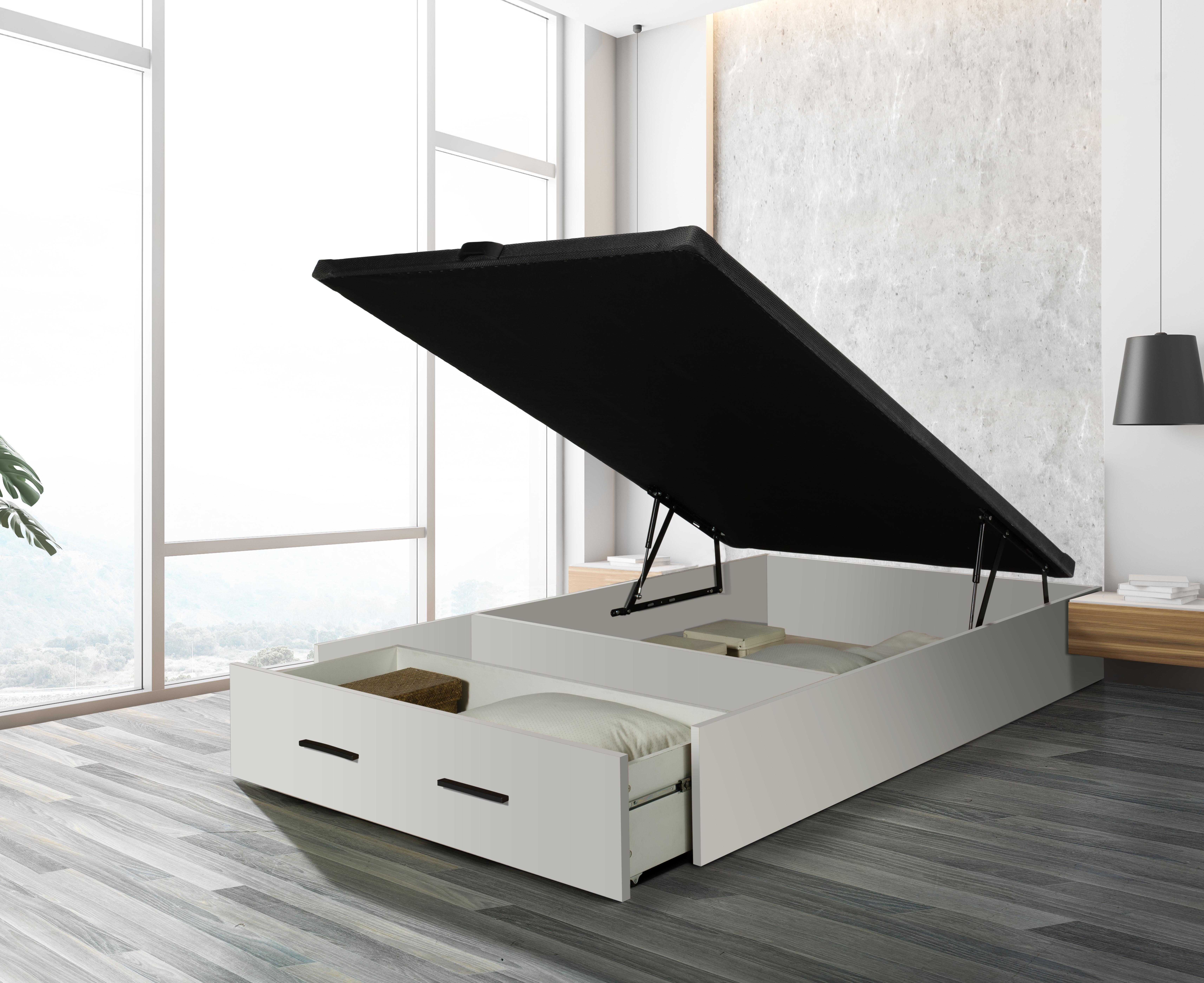 Cama canapé abatible Serie Maia blanco con 1 cajón para colchón de  150x190cm | Leroy Merlin