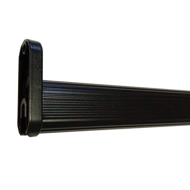 Kit barra de ropero extensible y soportes ovalada de 0,6 m de largo y 30x15  mm ø