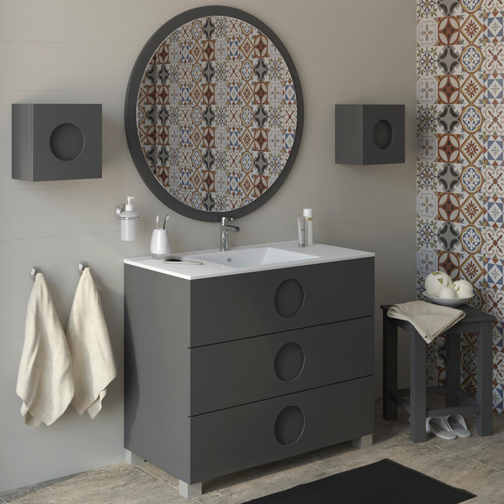 Mueble de baño con lavabo sphere grafito 100x45 cm