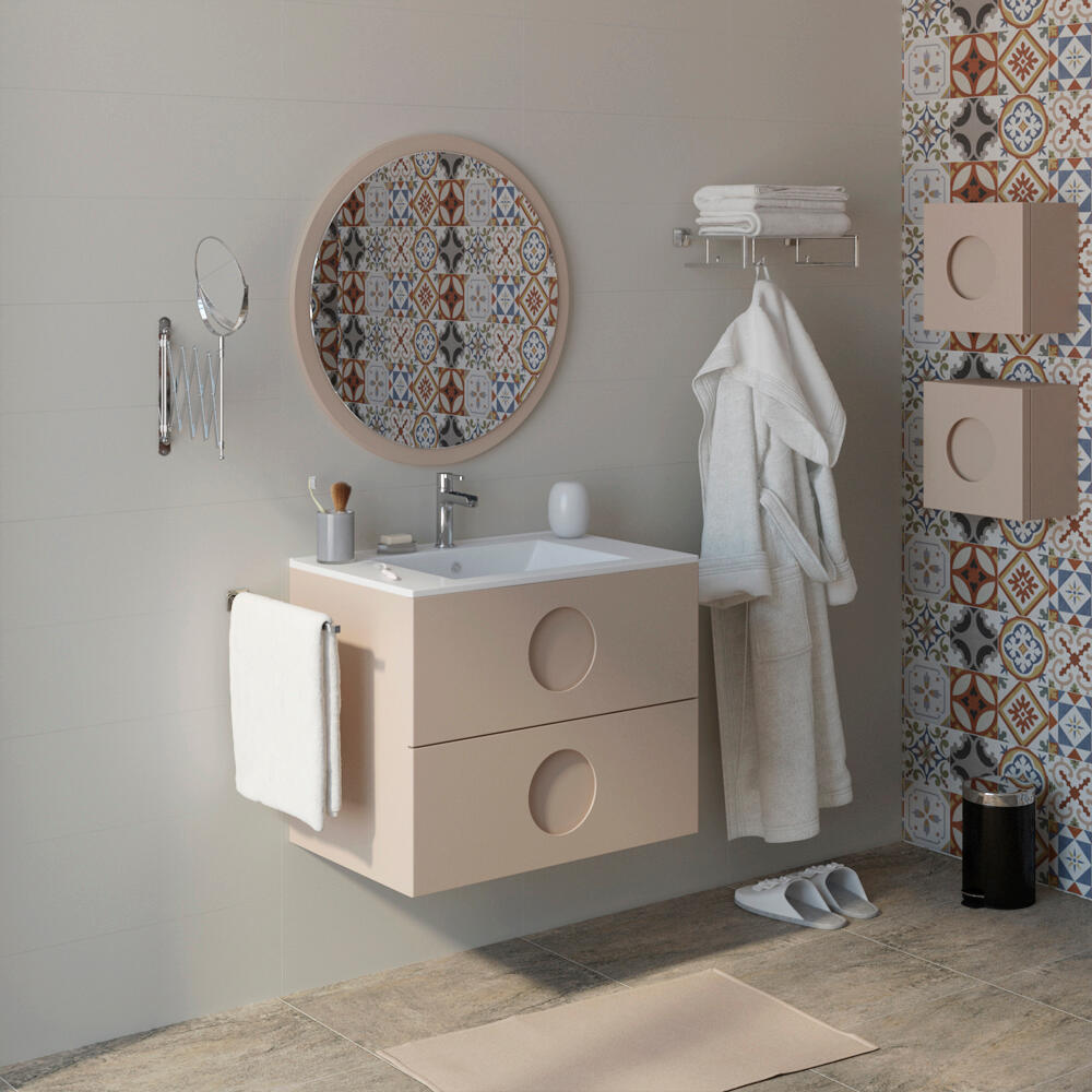 Mueble de baño con lavabo sphere moka mate 70x45 cm