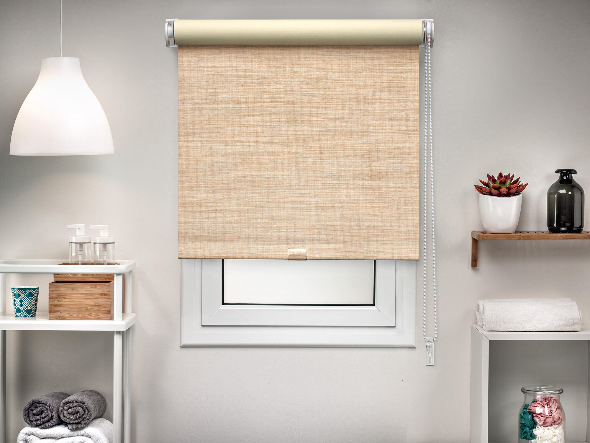 Estor enrollable opaco mini moon beige de 42x190cm