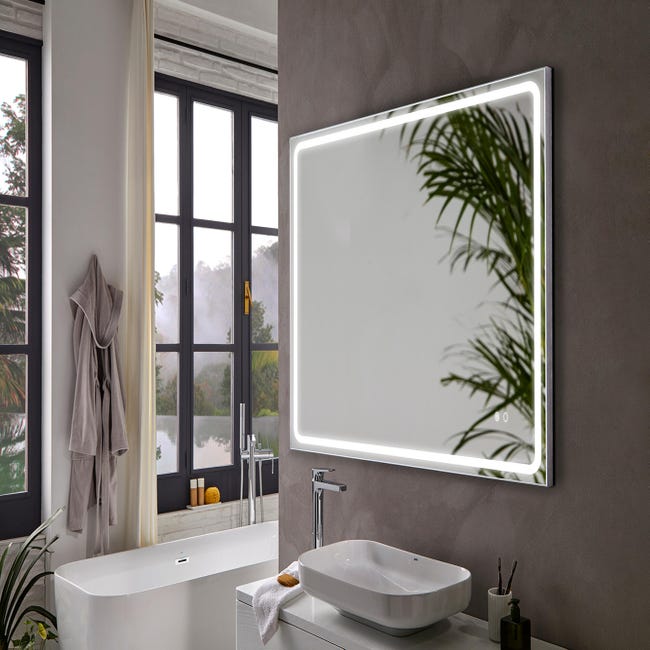 Espejo de baño con luz LED Mia antivaho 80x100 cm