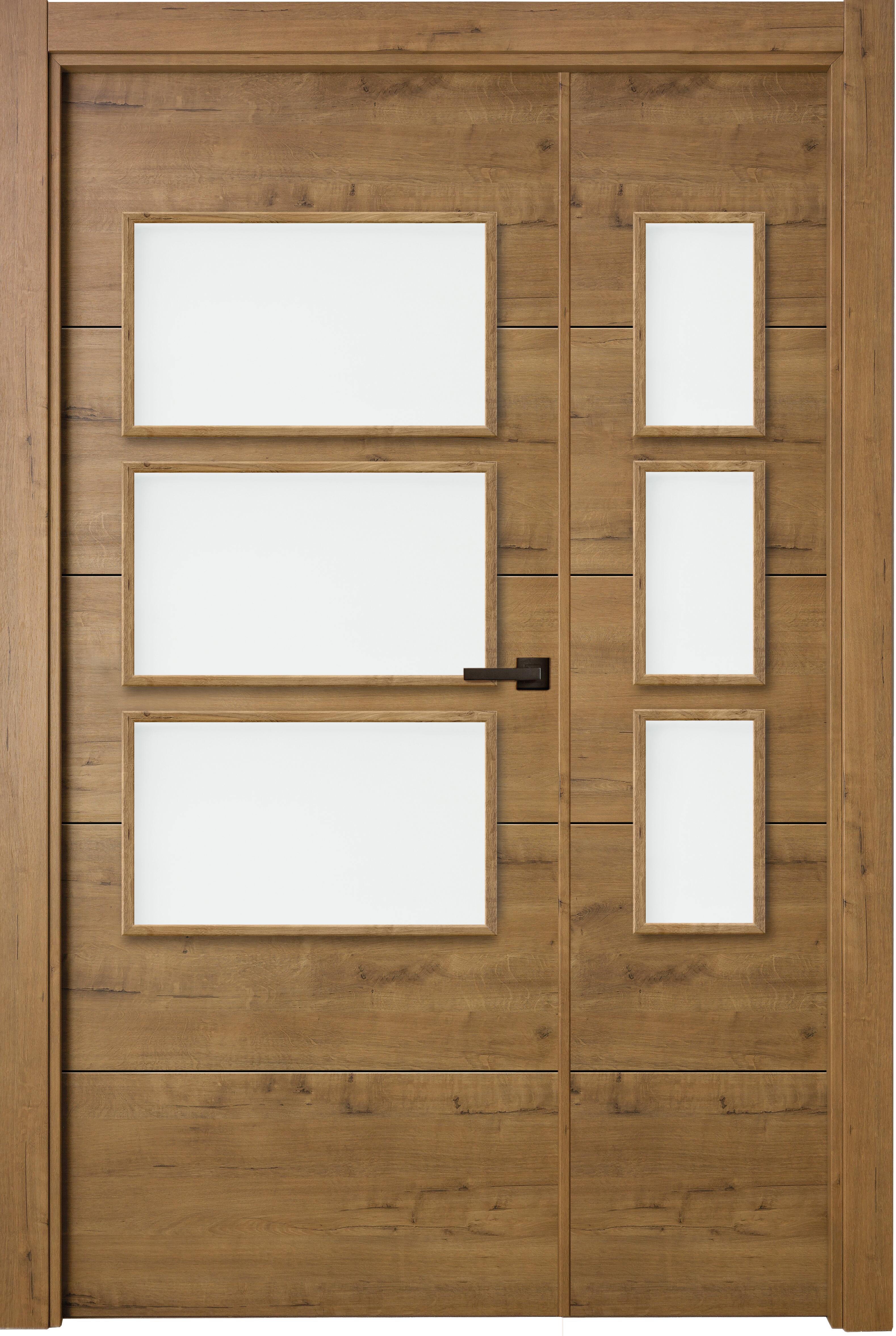 Puerta berna gold doble con vidriera de apertura izquierda de 105 x 203 x 7 cm