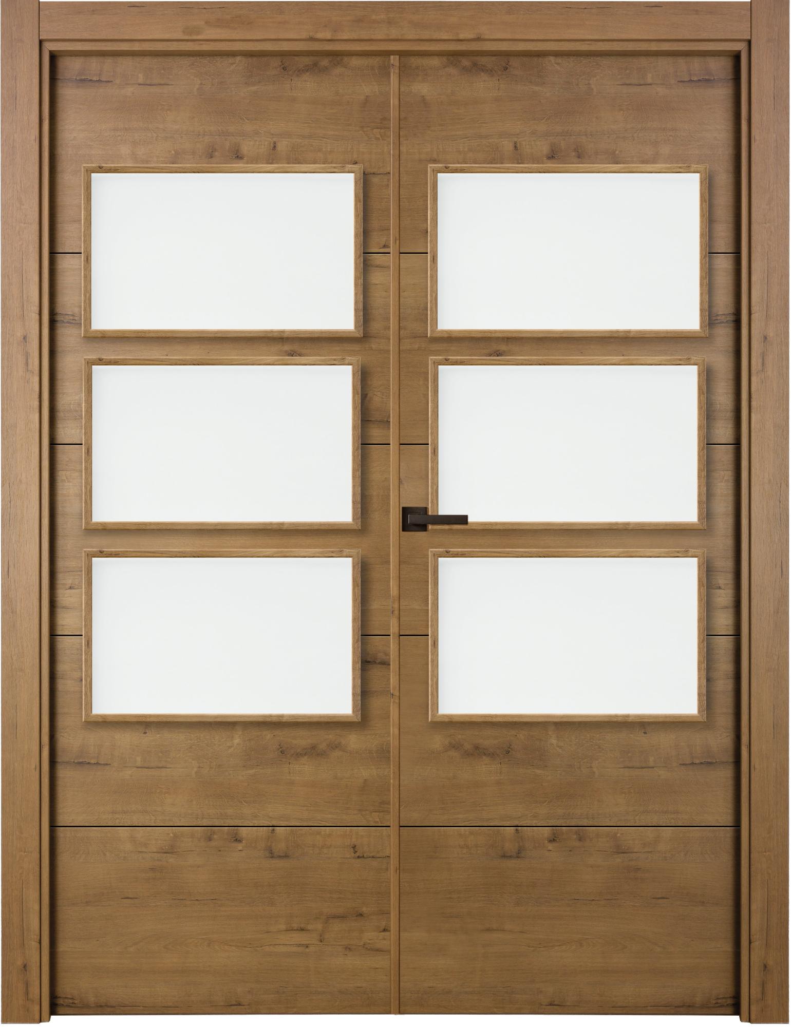 Puerta berna gold doble con vidriera de apertura izquierda de 145 x 203 x 11 cm de la marca ARTENS
