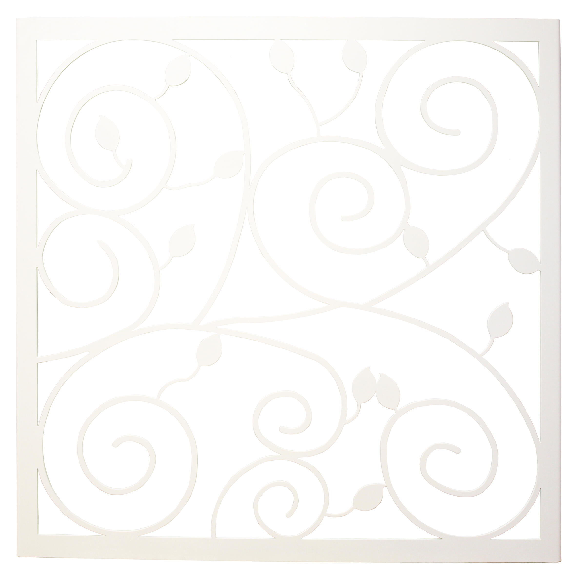 Reja ventana floral blanco 125x125 cm