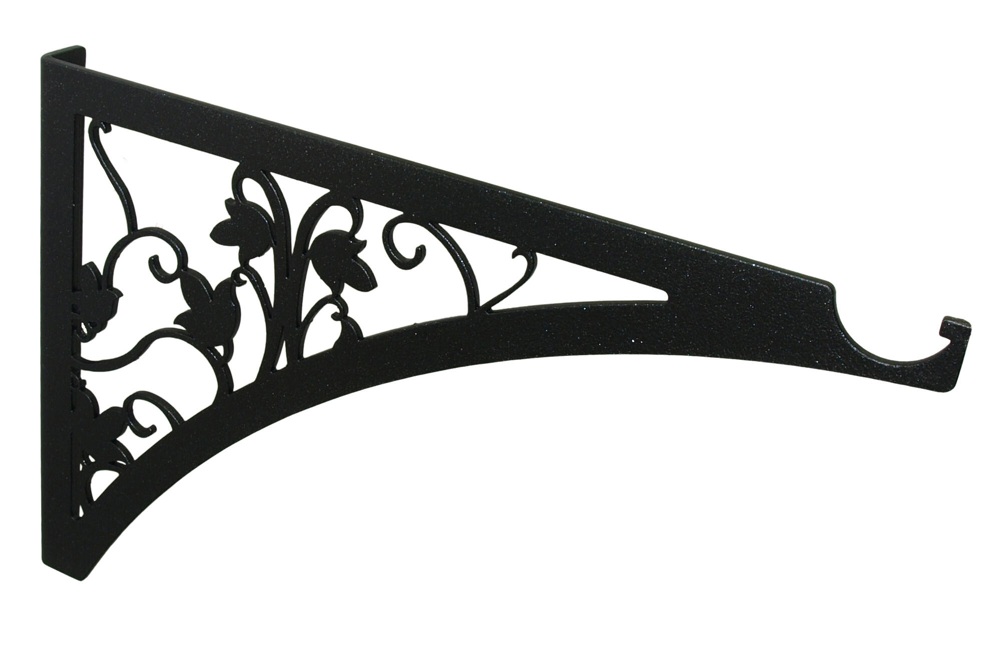 Soporte maceta para pared de acero pintado con epoxi negro 2.3x30.3 cm