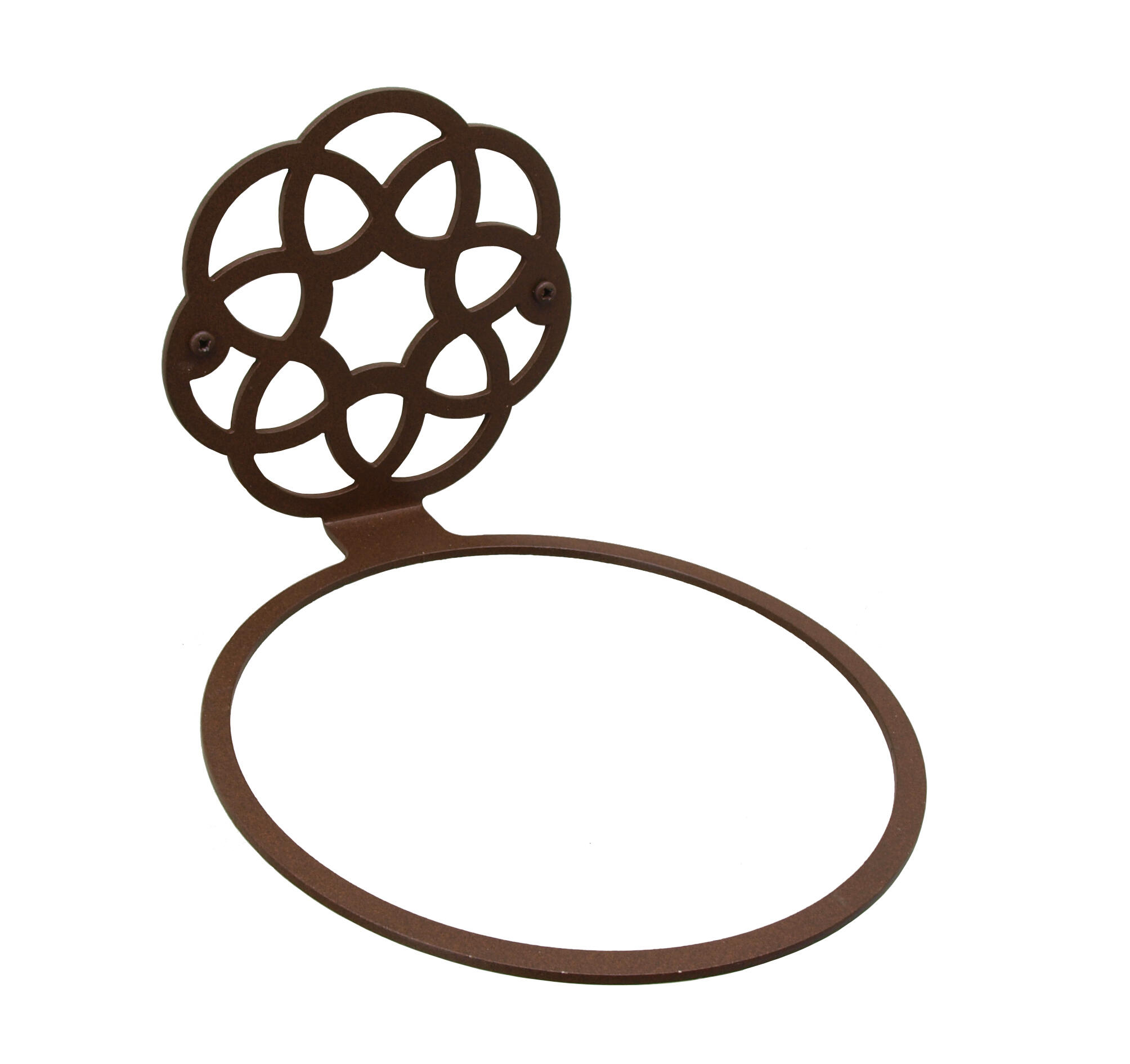 Soporte maceta para pared de acero pintado con epoxi marrón 16.3x11.9 cm