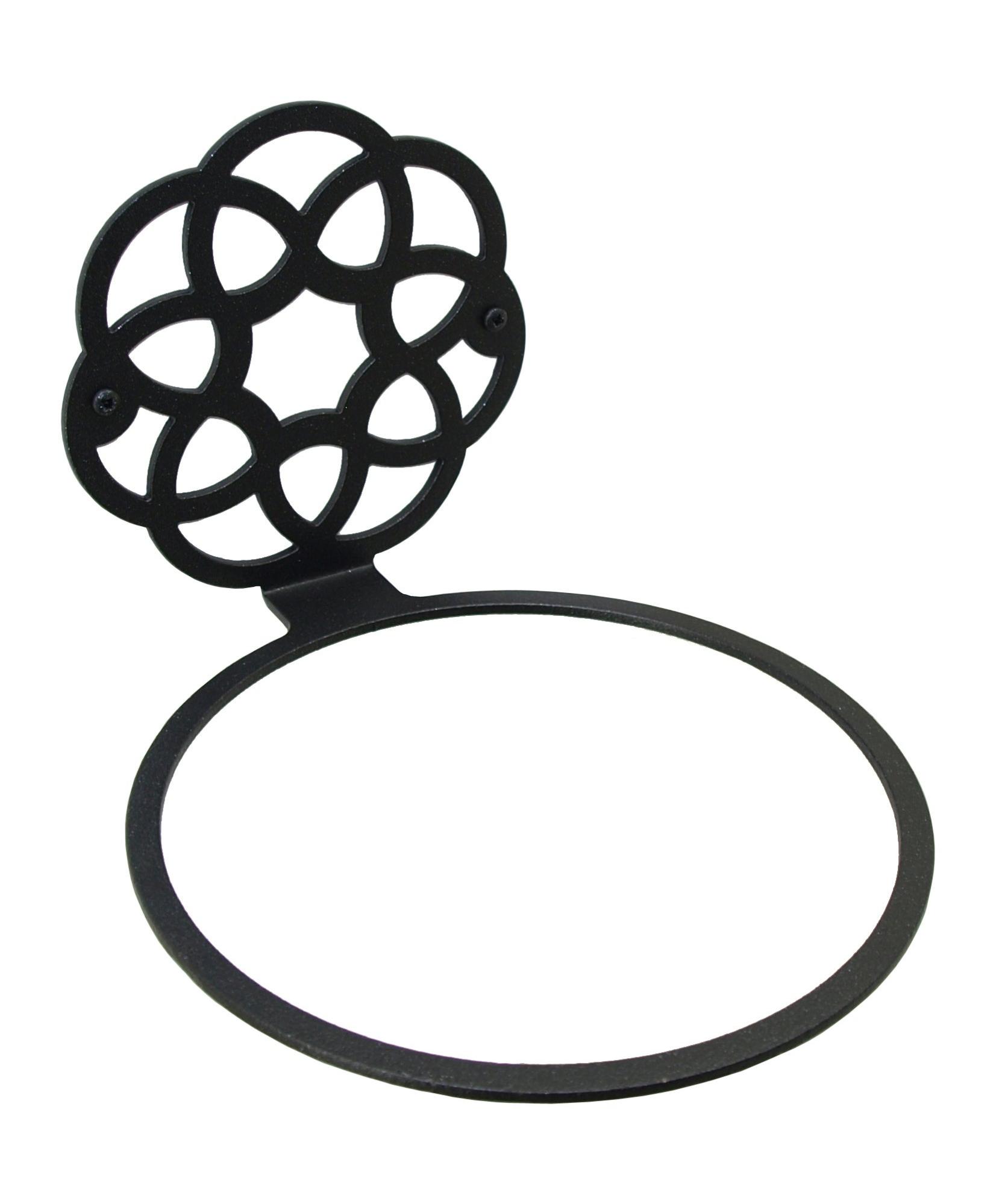 Soporte maceta para pared de acero pintado con epoxi negro 16.3x11.9 cm