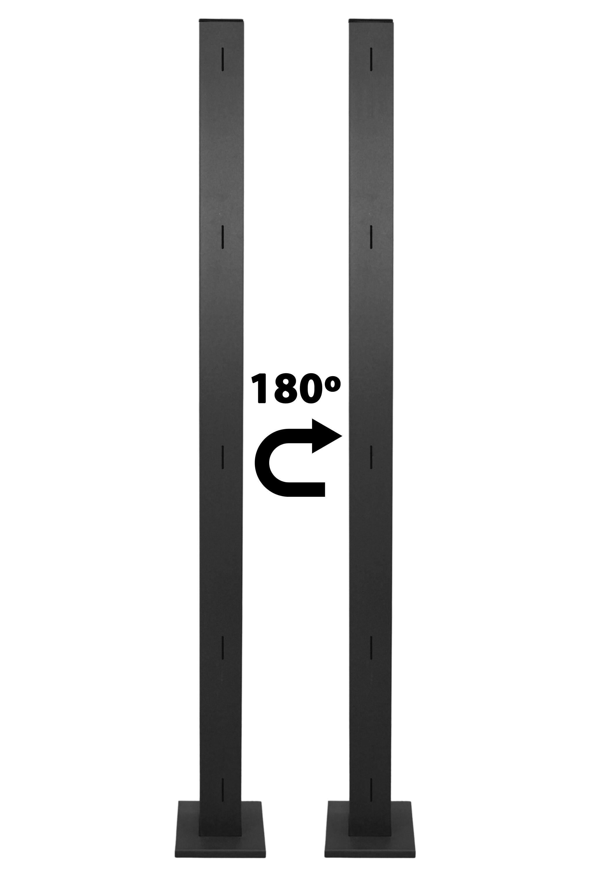 Poste de alineación acero galvanizado negro 200x13 cm