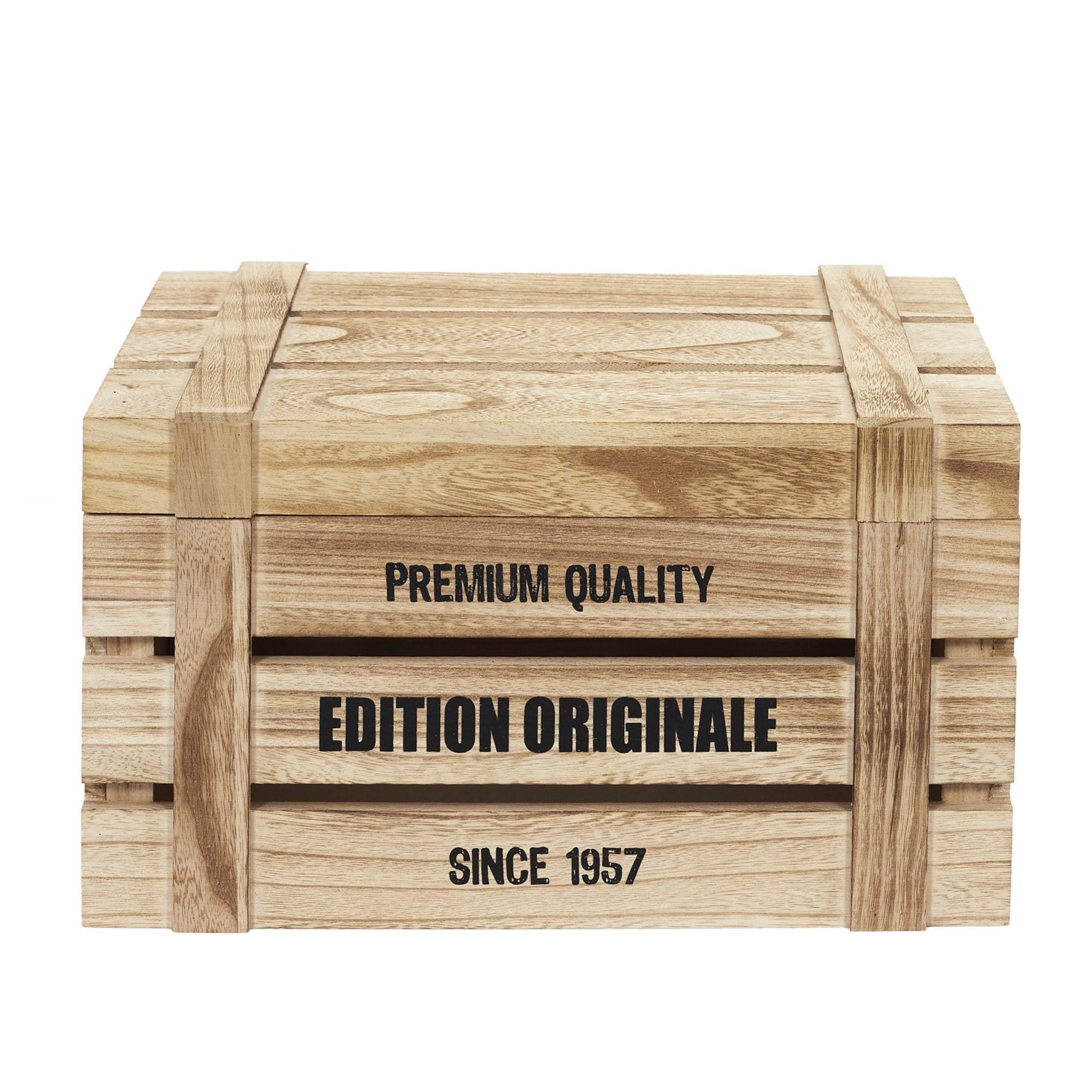 Set 3 cajas de madera con tapa Edition original de 42x24x32 cm
