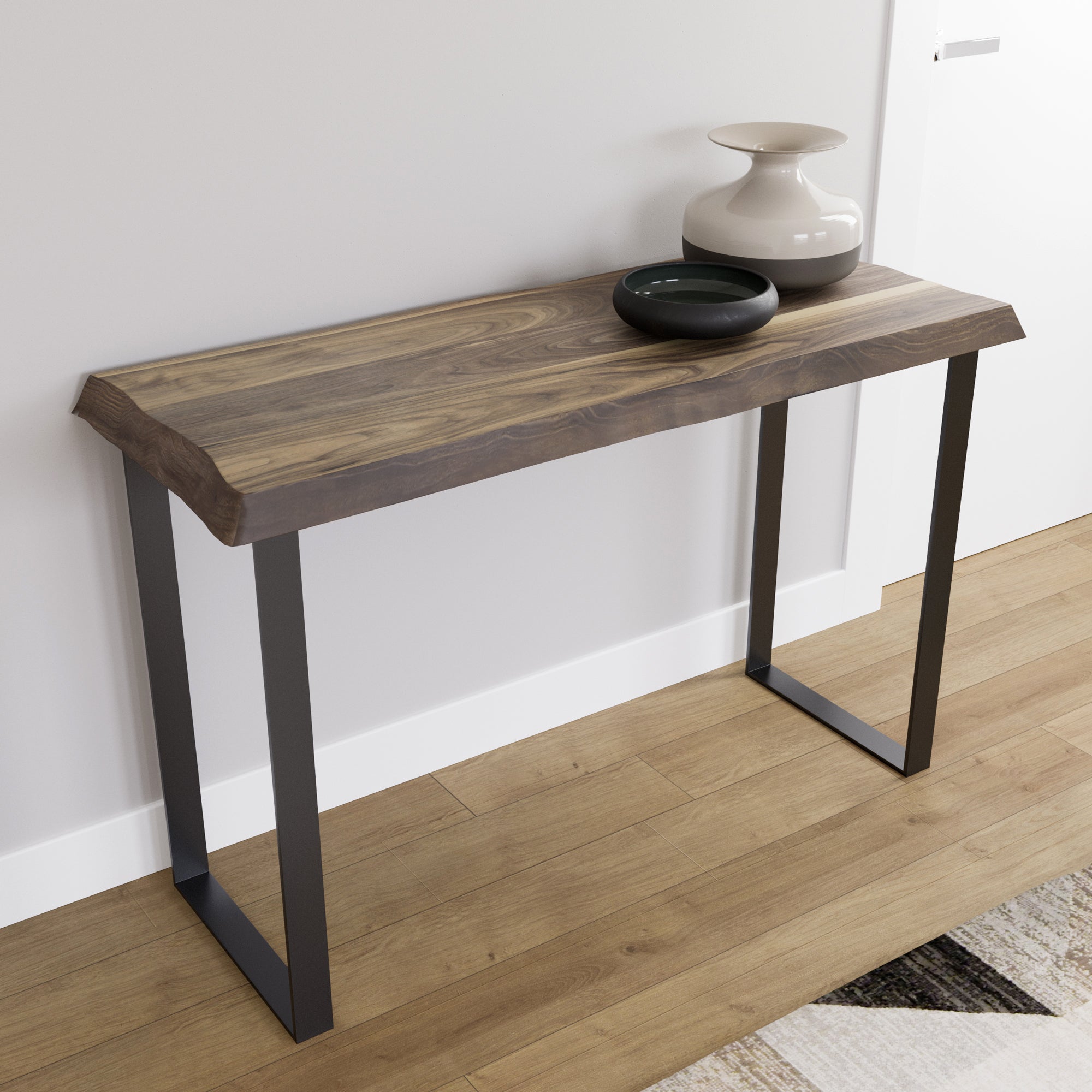 Mesa de vestíbulo o recibidor madera de nogal maciza 120x89,8x45cm