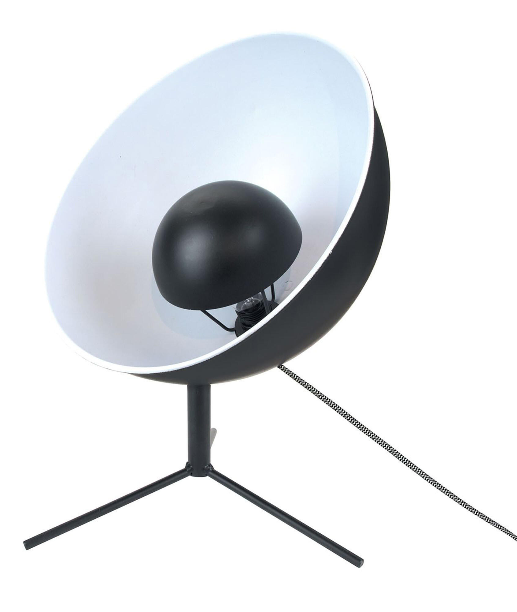 Lámpara de mesa chicago e14 negro y blanco 45 cm de alto