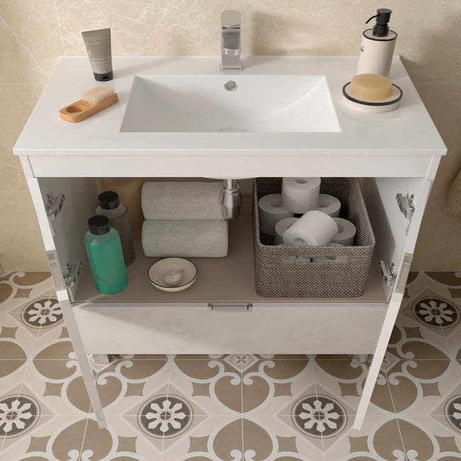 Mueble de baño con pie Vito blanco de 60x40 cm, Leroy Merlin en 2024
