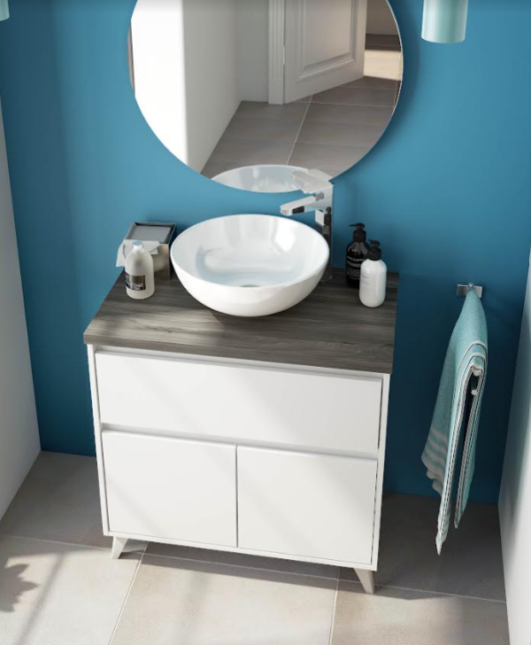 Mueble de baño con lavabo 80 cm blanco Soki Gresancu BL8003000 - Comprar