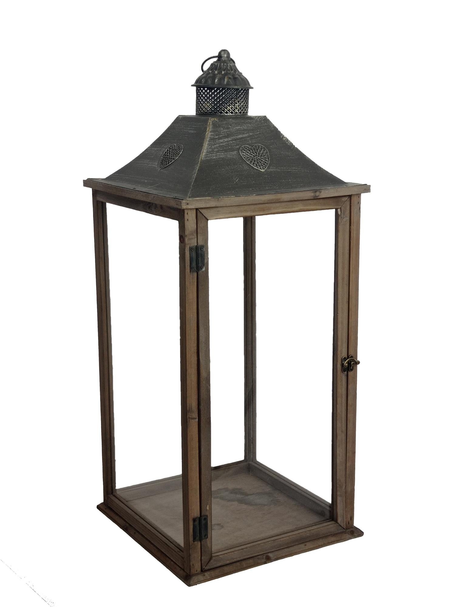 Farolillo para jardín marrón de madera 33x80 cm de la marca SINDER Farolillo para jardín marrón de madera 33x80 cm de la marca SINDER