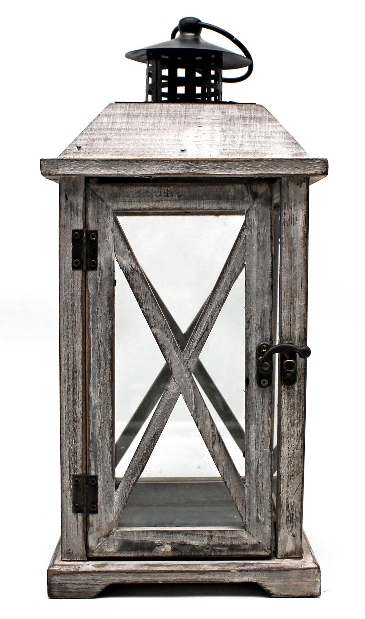 Farolillo para jardín natural de madera 17x36 cm de la marca SINDER Farolillo para jardín natural de madera 17x36 cm de la marca SINDER