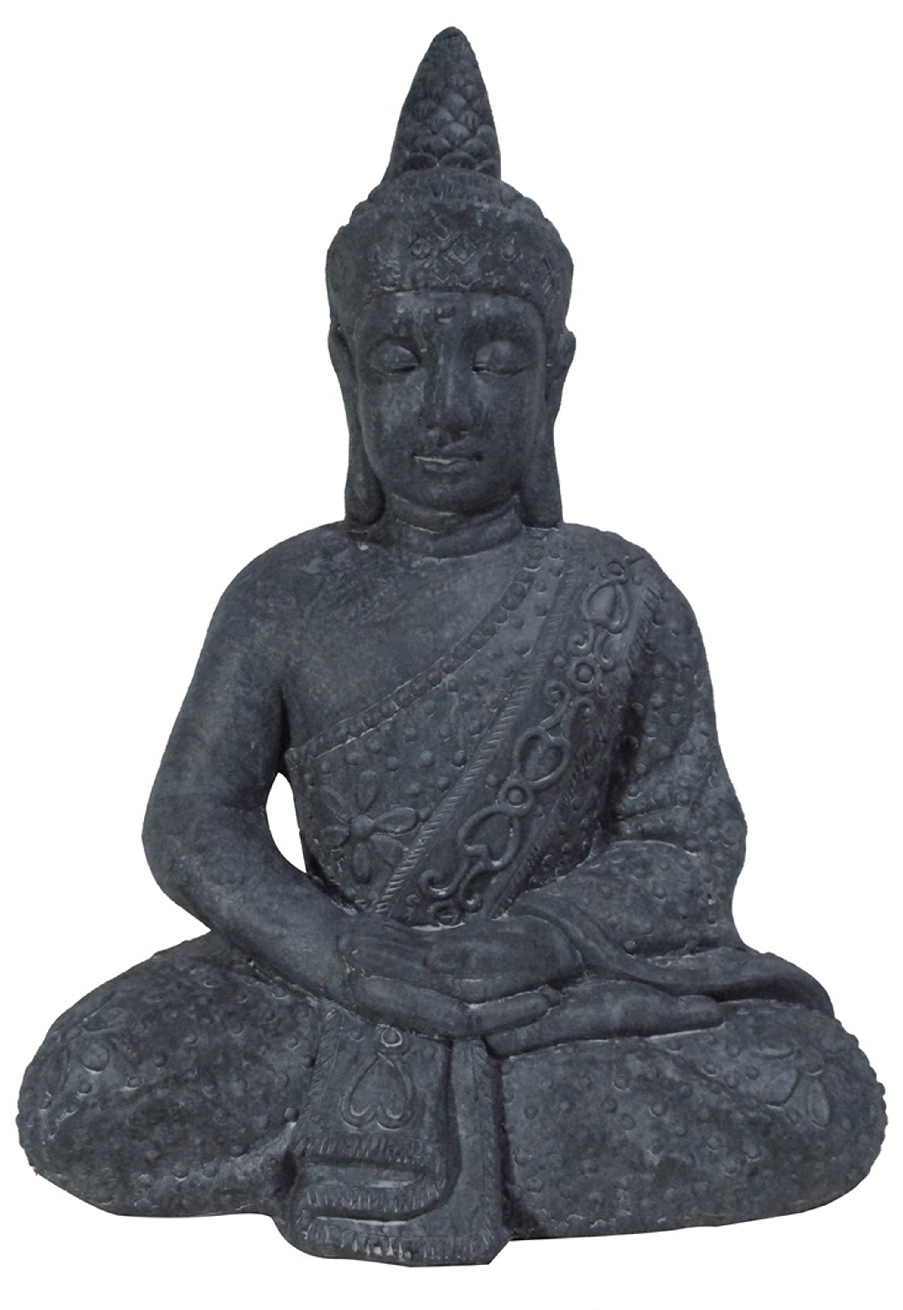Figura decorativa cabeza budha de 47 cm gris
