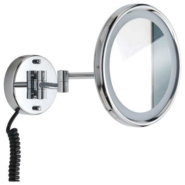Comprar Espejo de aumento x3/x5 AC-323 con luz giratorio cromo de