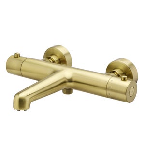 Grifo termostático con barra de ducha dorado cepillado RH2656
