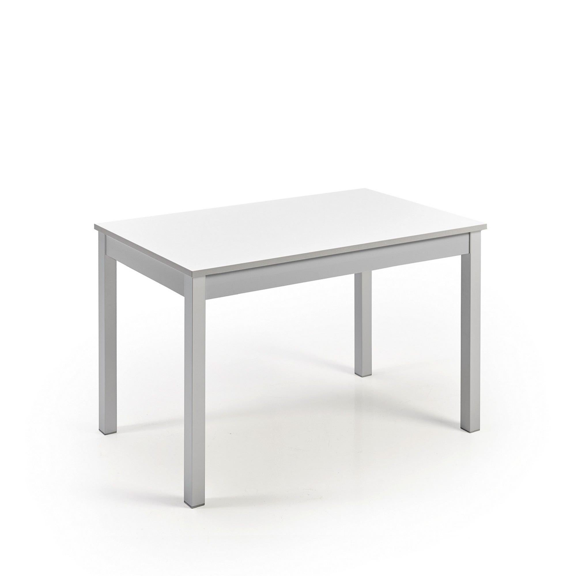 Mesa de cocina rectangular blanca y aluminio Ainhoa de 50 x x 90
