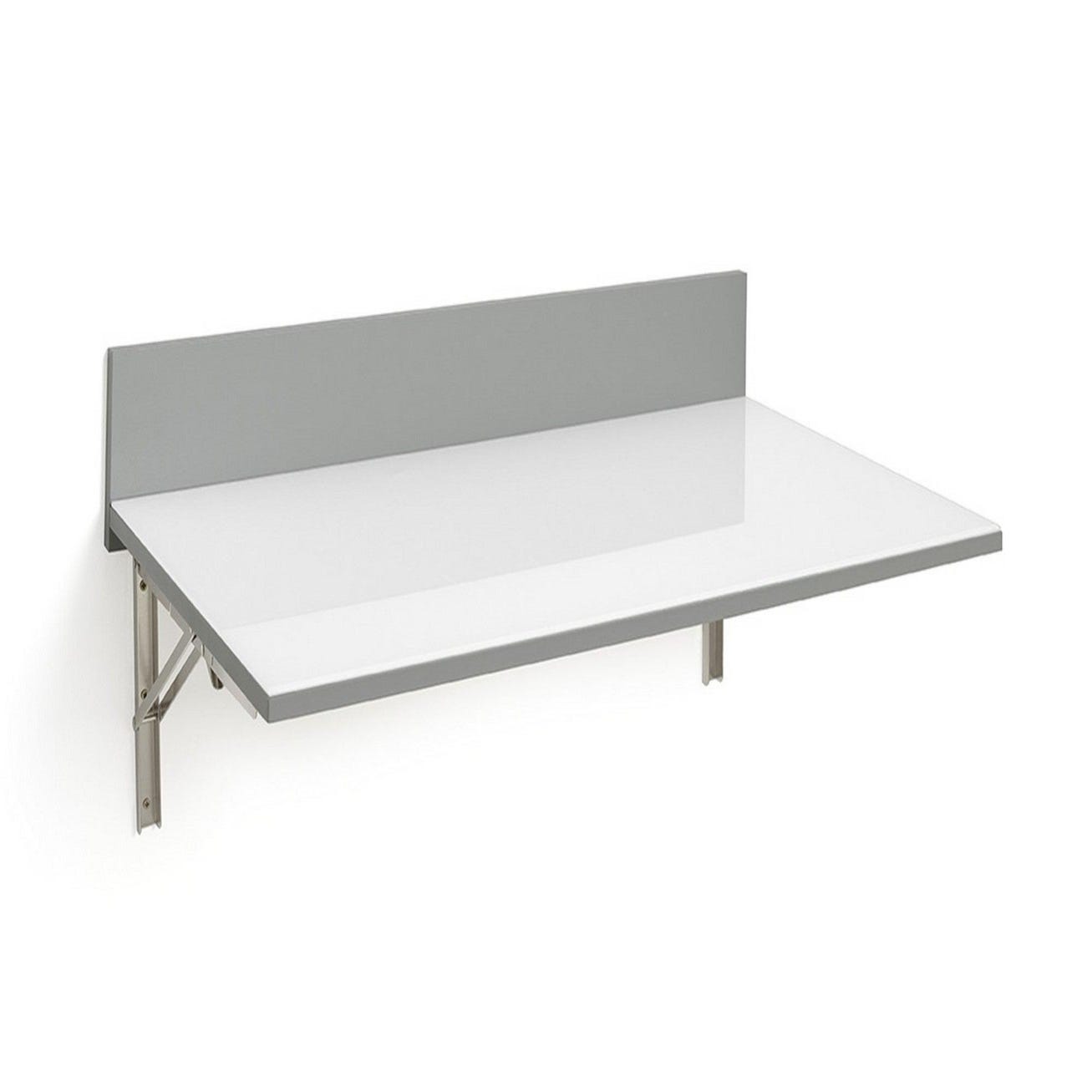 Mesa plegable de pared Homcom blanco 60x40x20 cm tablero MDF y metal