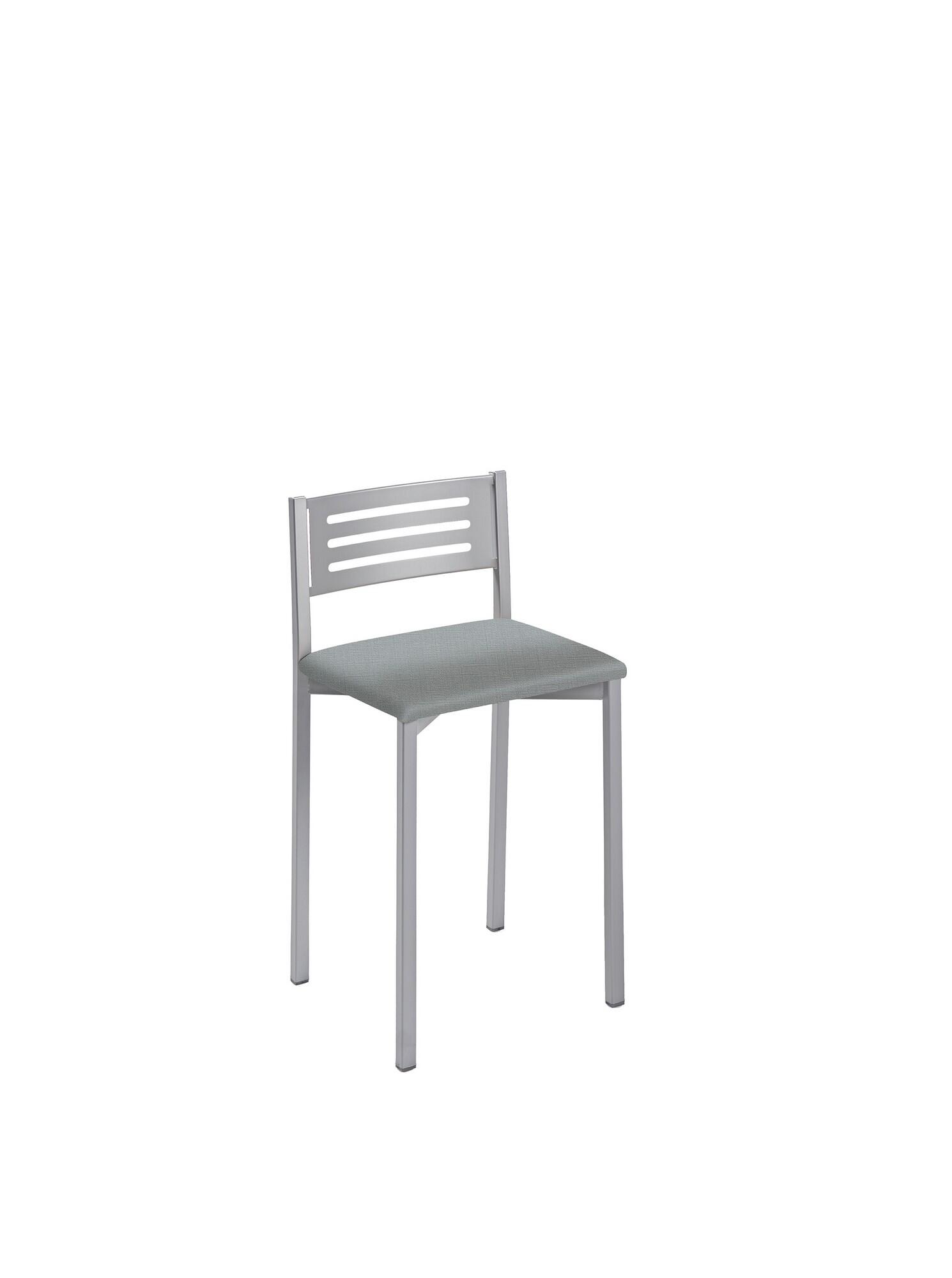 Taburete de estructura color epoxi aluminio y asiento acero de 33 x 47 cm