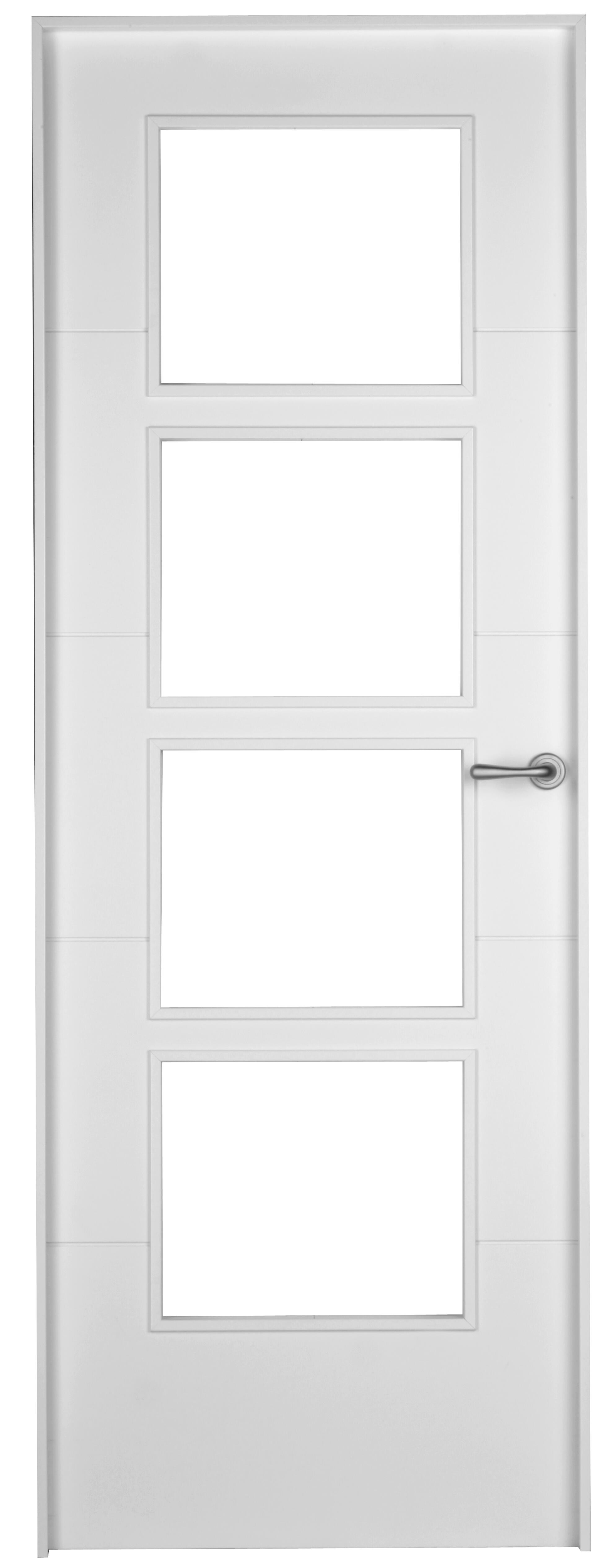 Conjunto de puerta con cristal lucerna plus blanco 72,5 cm izquierda + tapetas