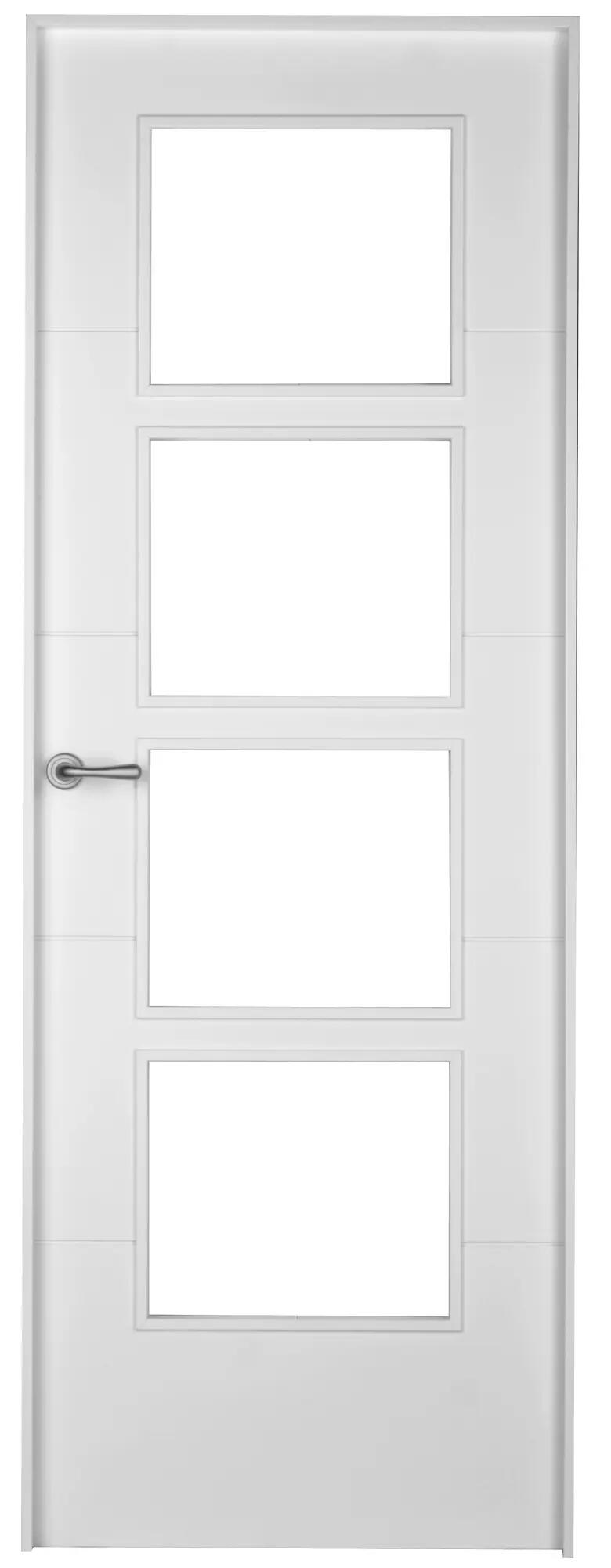 Conjunto de puerta con cristal lucerna plus blanco 72,5 cm derecha + tapetas