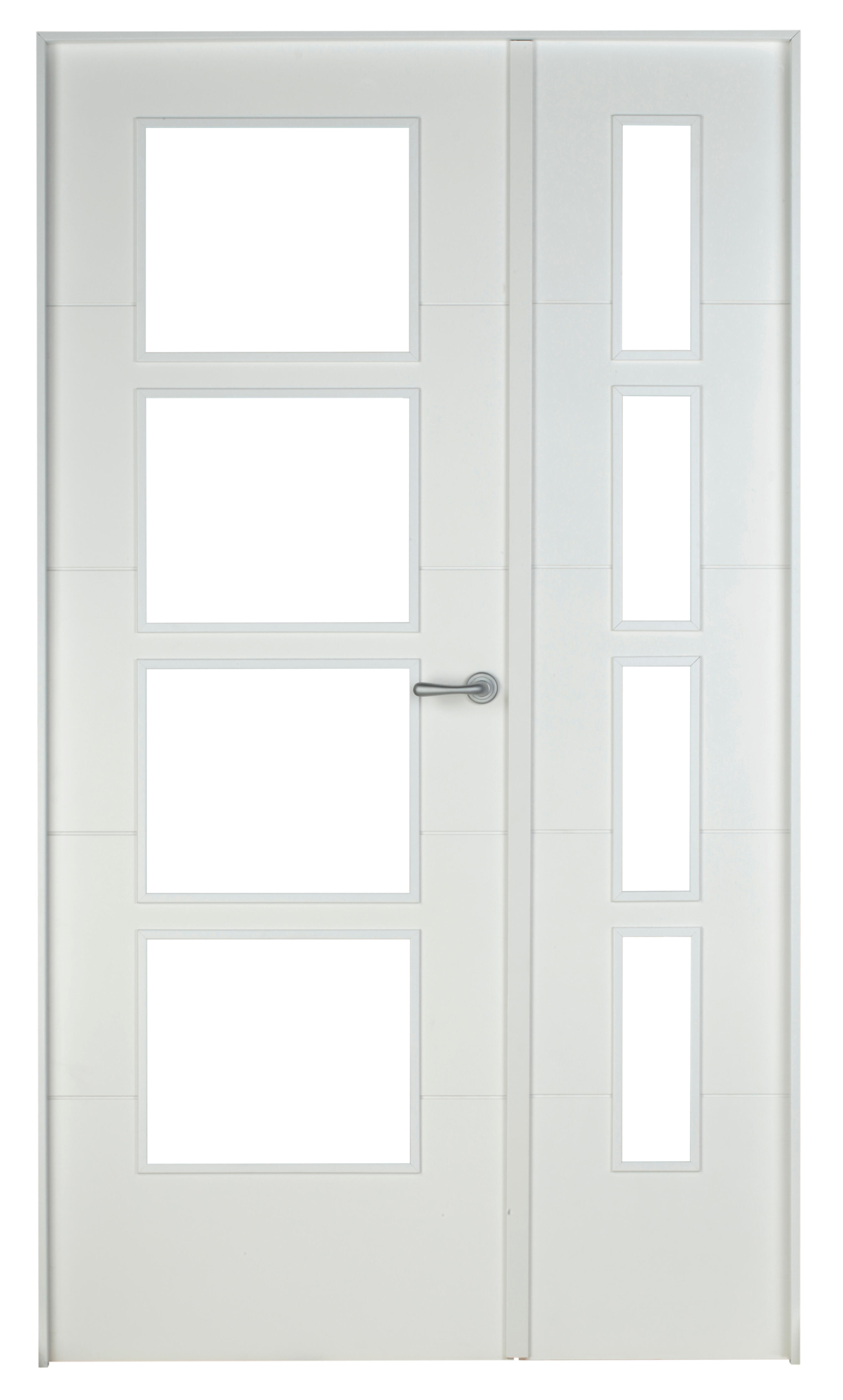 Conjunto de puerta doble con cristal lucerna plus 125cm (82+42) izda + tapetas