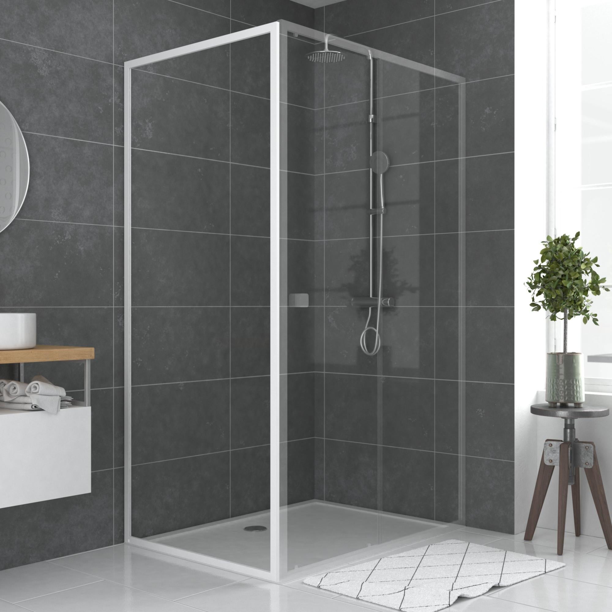 Panel de ducha spot transparente perfil cromado 80x185cm
