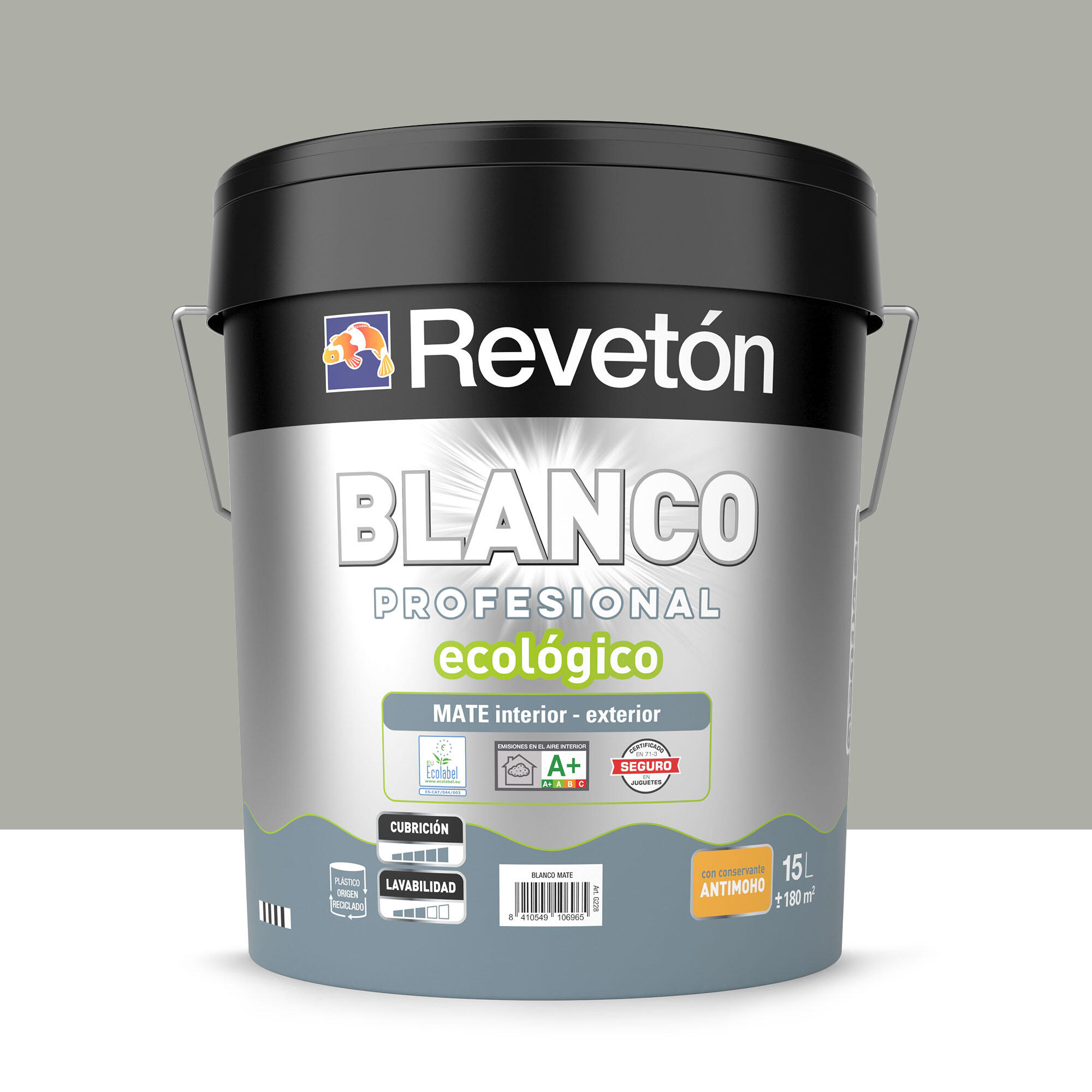 Pintura interior mate reveton pro 15l 3502-y neutro verdoso oscuro