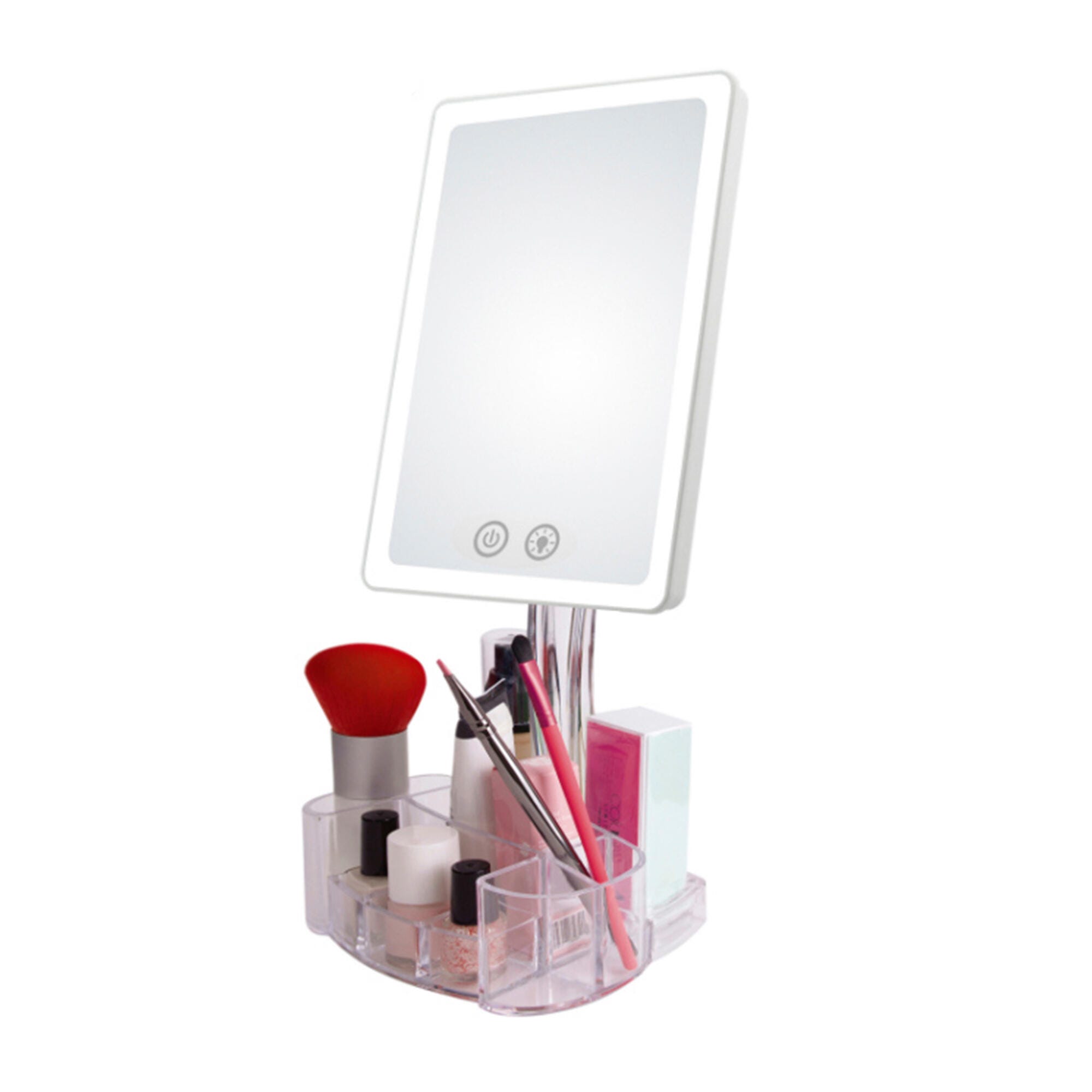 Espejo Iluminado Maquillaje LED 4200ºK Ø14,2Cm Recargable