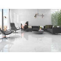 Suelo porcelánico Cloudy 60x120 cm perla interior/exterior | Leroy Merlin