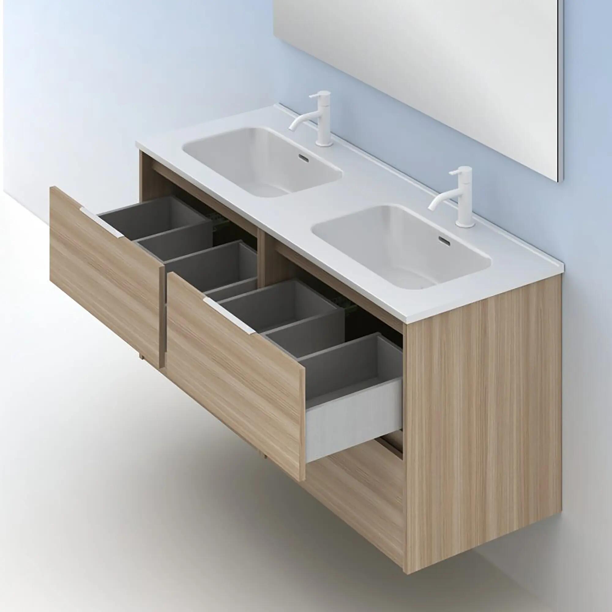 Mueble de baño con lavabo suki nogal 120x45 cm