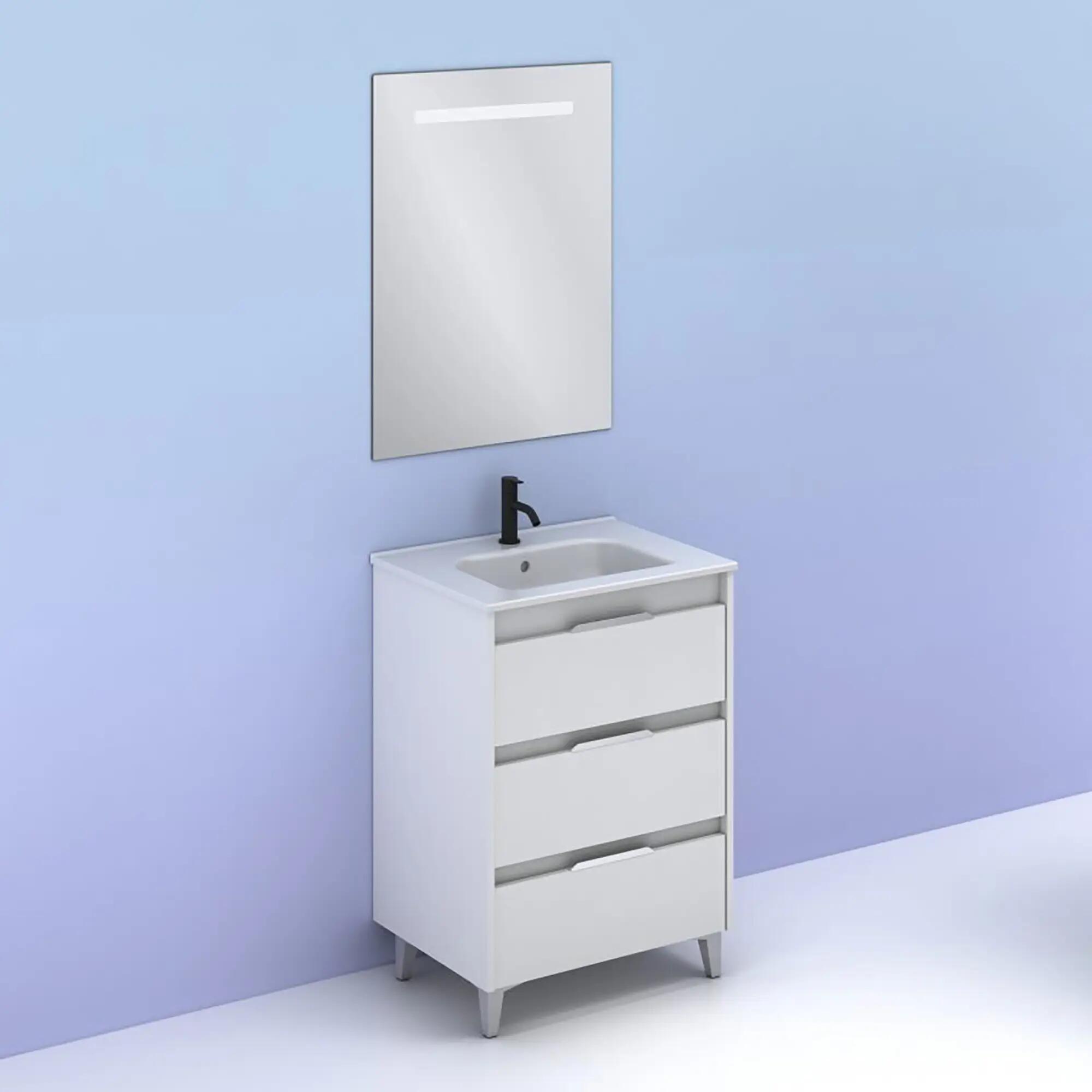 Mueble de baño con lavabo suki blanco 60x45 cm