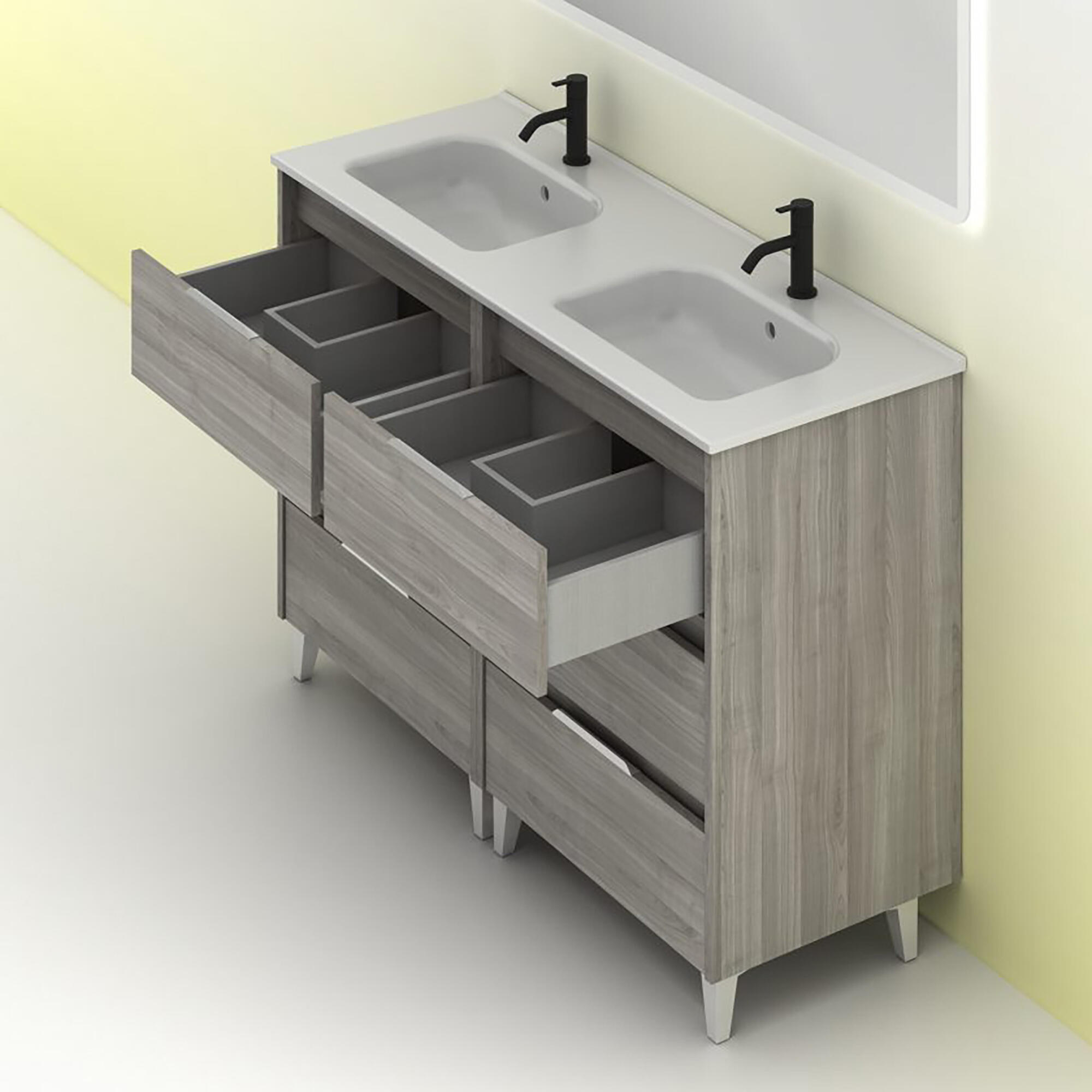 Mueble de baño con lavabo suki gris 120x45 cm
