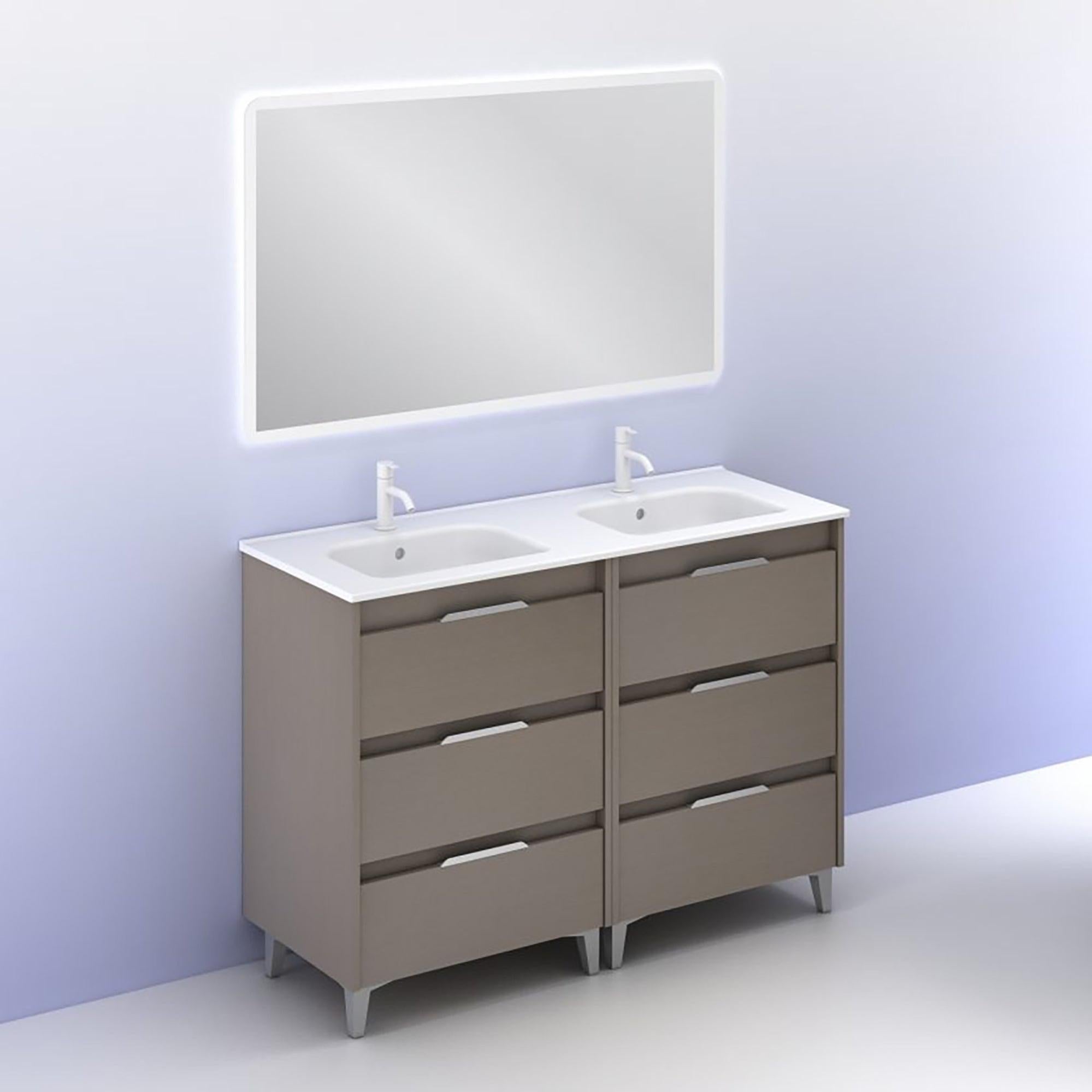 Mueble de baño con lavabo suki topo 120x45 cm