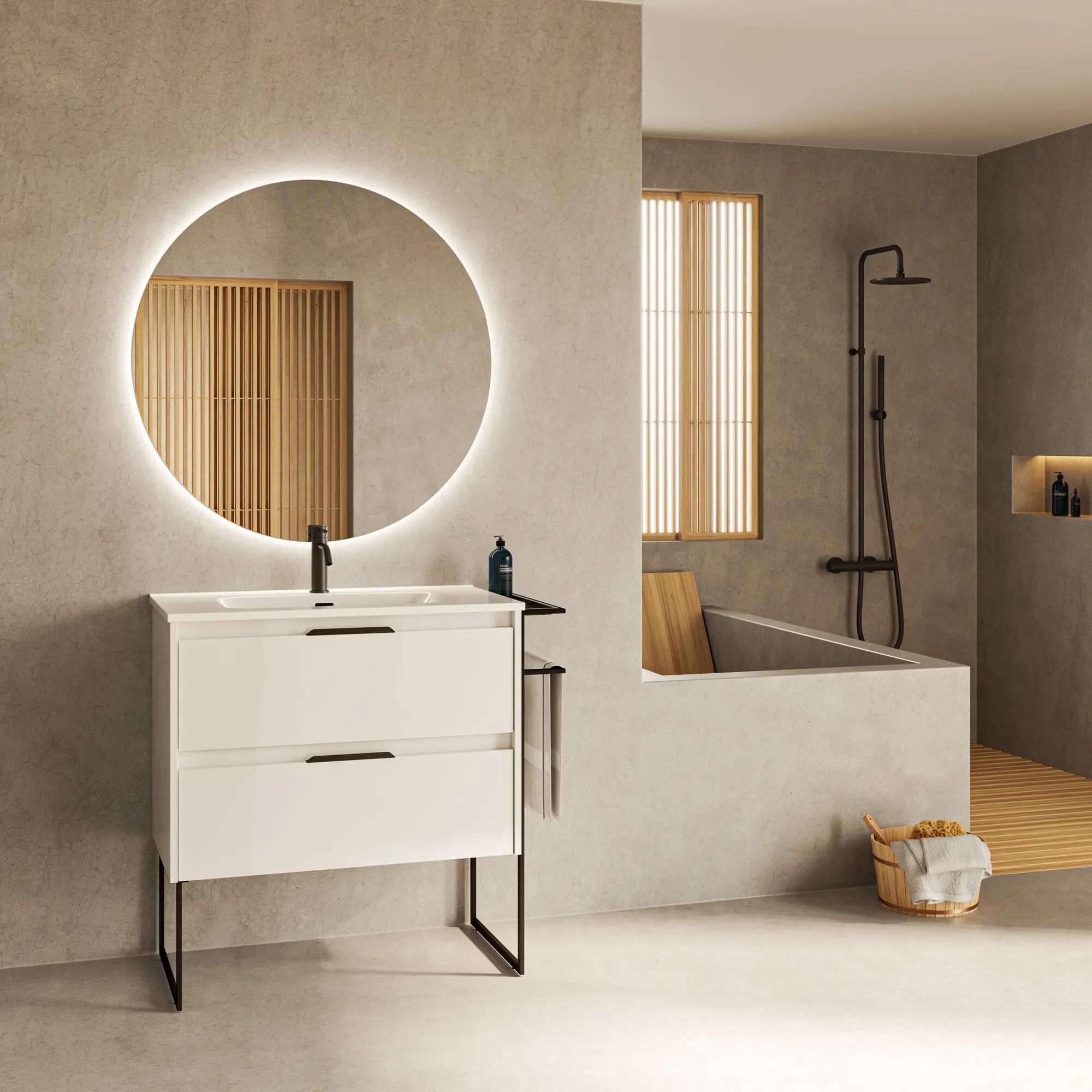 Mueble de baño con lavabo keiko blanco 80x45 cm