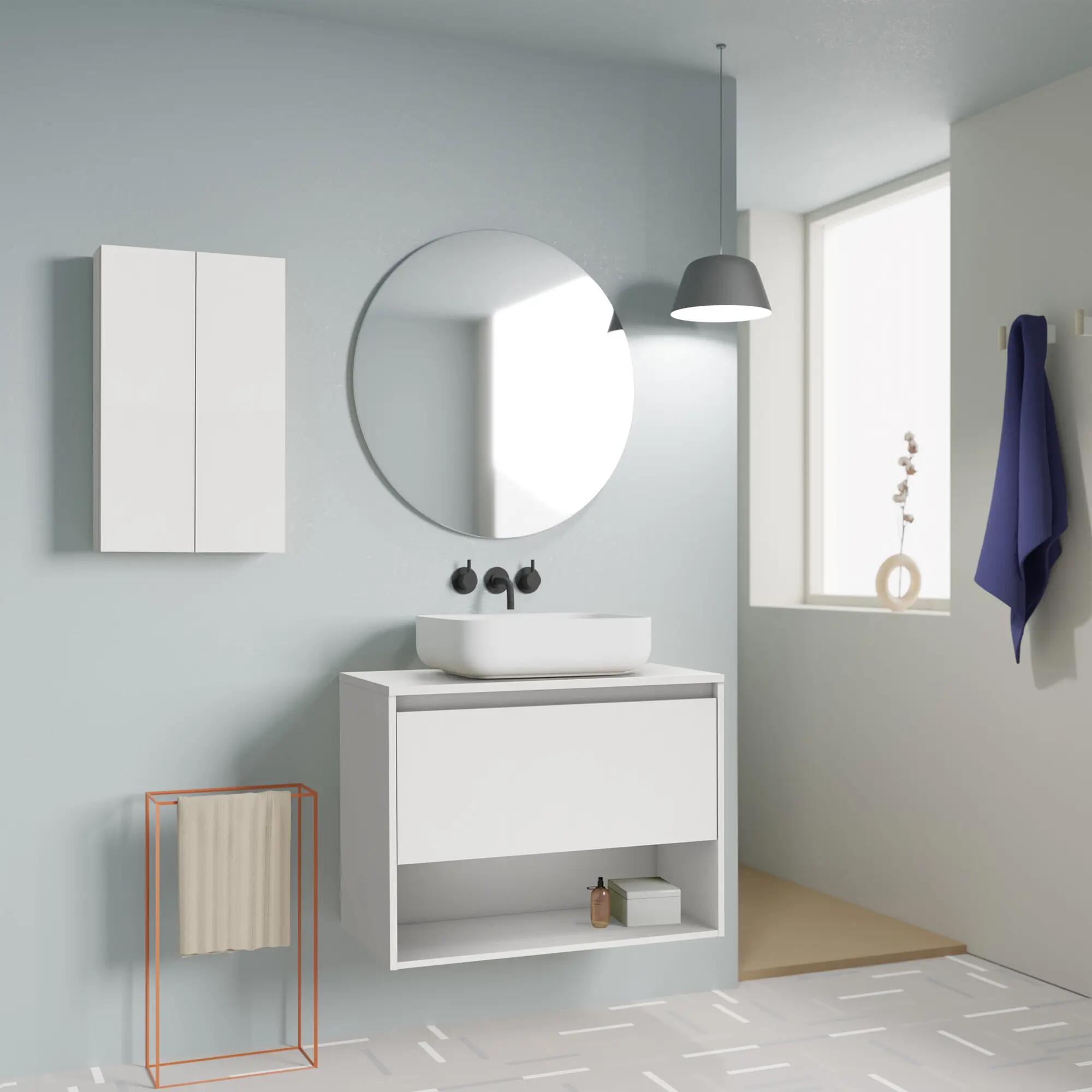 Mueble de baño con lavabo niwa blanco 80x45 cm