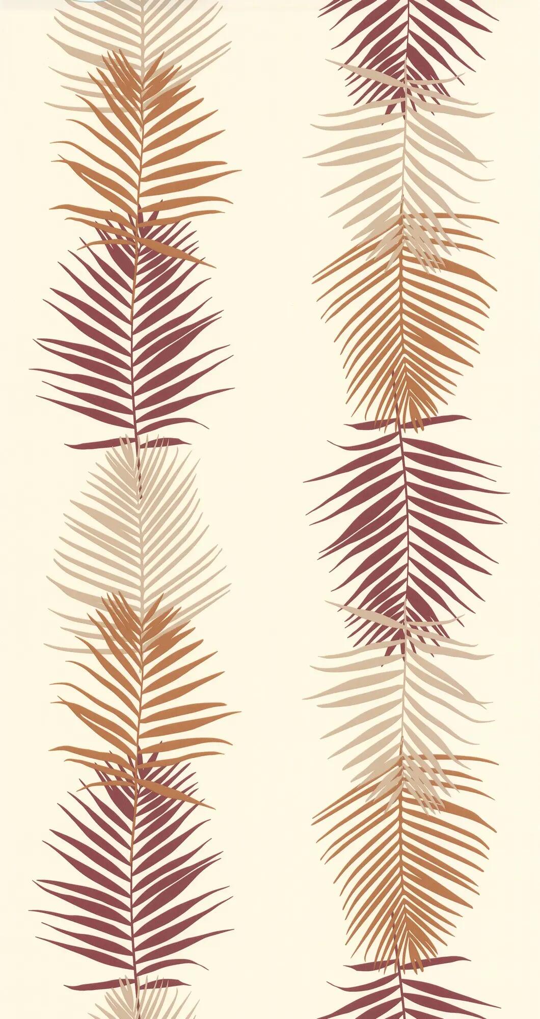 Papel pintado vinilo naturaleza hojas de palmera beige