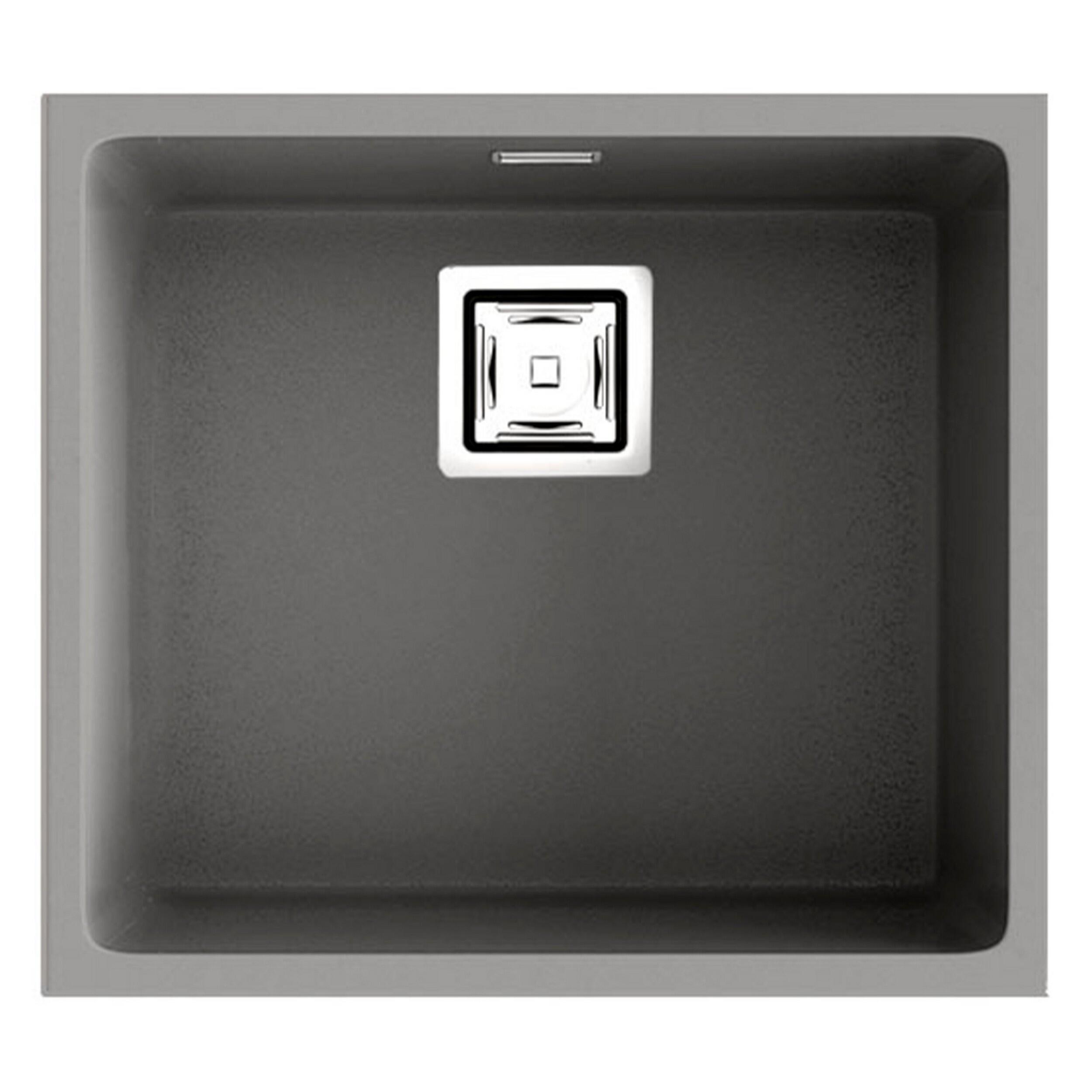 Fregadero 1 seno rectangular poalgi zie hekla ash gris 50x45 cm