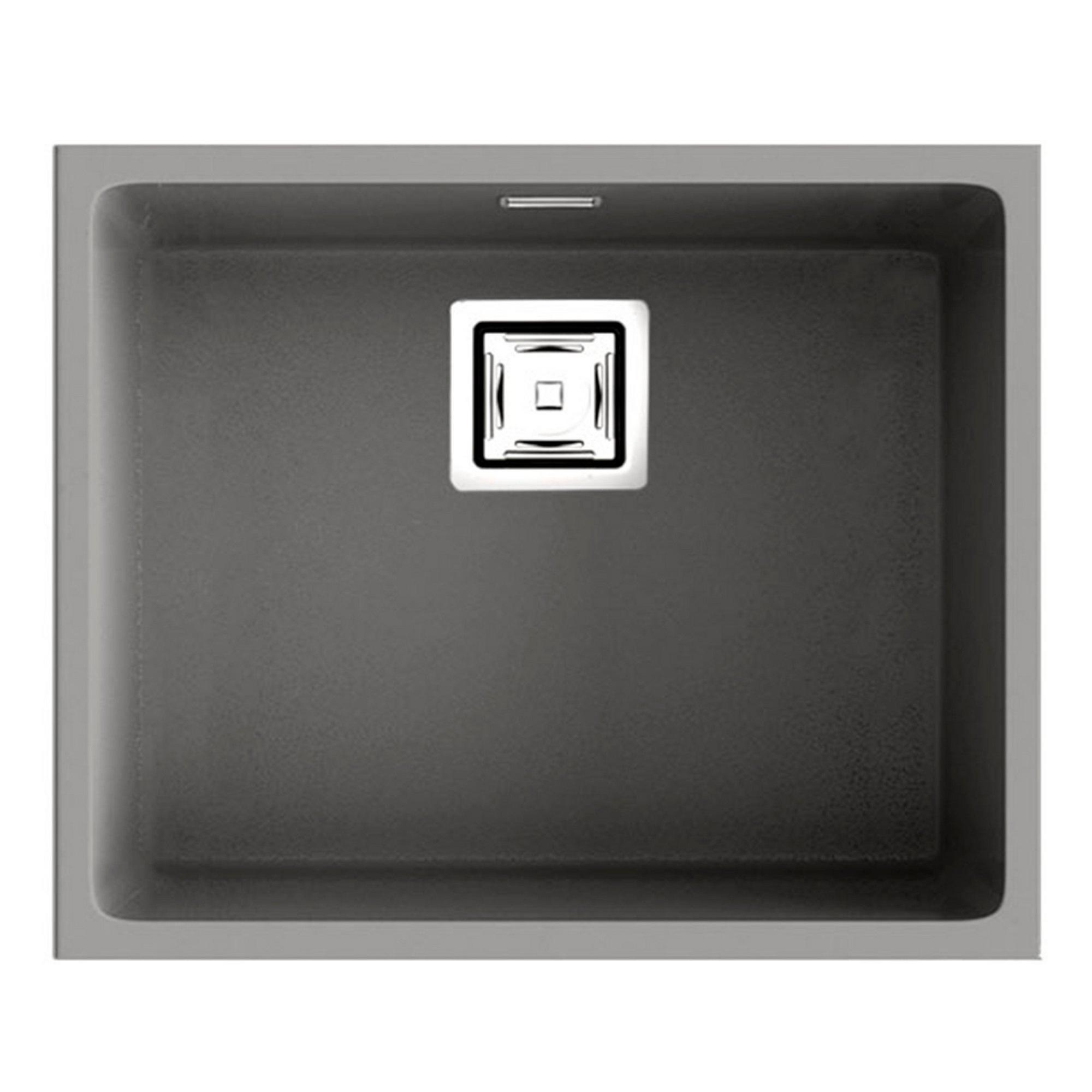 Fregadero 1 seno rectangular poalgi zie hekla ash gris 55x45 cm